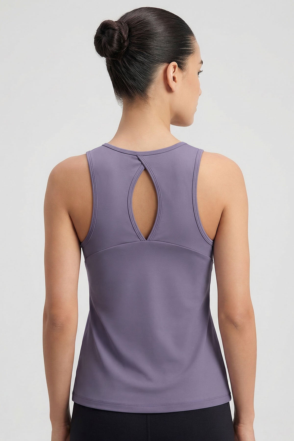 Image of Eflatun Standart Fit Çapraz Sırt Detaylı Kadın Spor Atlet - 97296