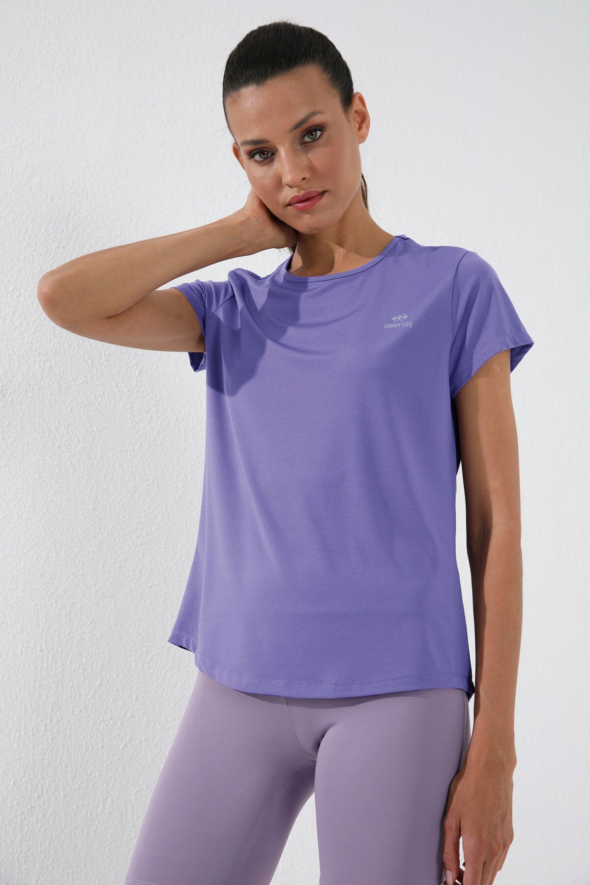 Image of Eflatun Basic Kısa Kol Standart Kalıp O Yaka Kadın T-Shirt - 97144