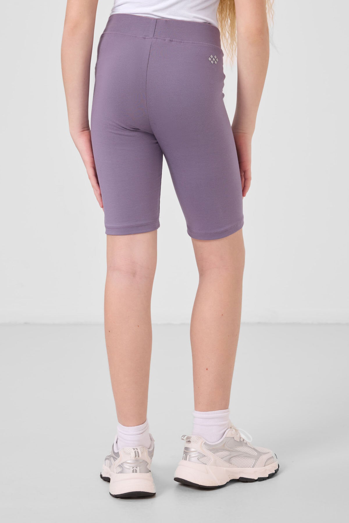 Image of Eflatun Pamuklu Kısa Paça Standart Fit Basic Kız Çocuk Tayt - 75188