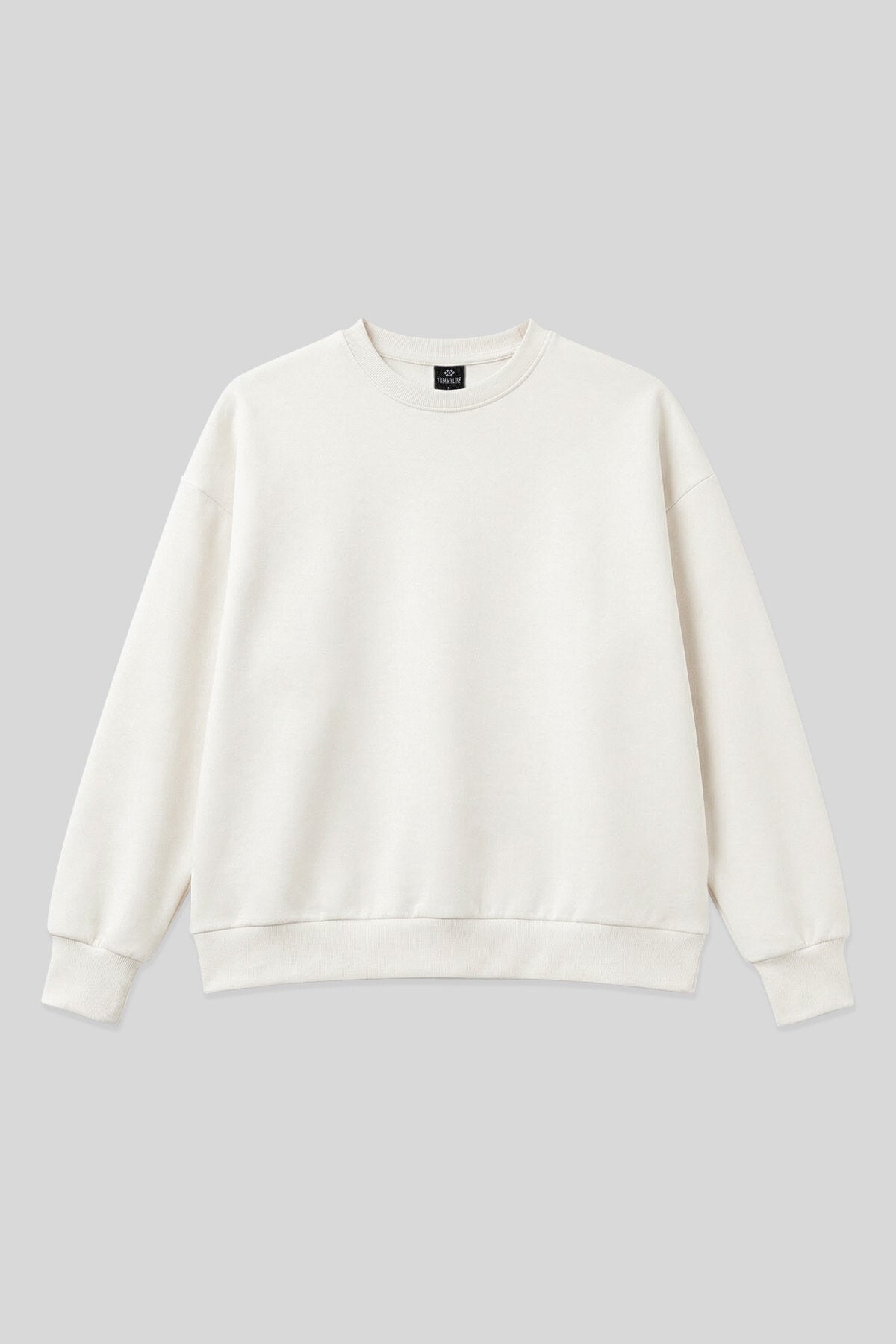 Image of Ekru Basic O Yaka Oversize Kadın Sweatshirt - 97053