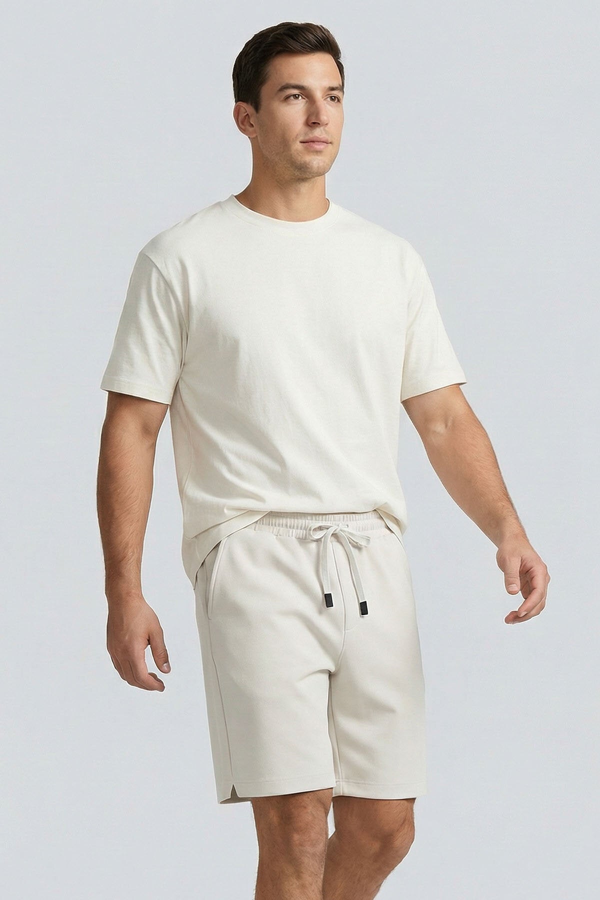 Image of Ekru Standart Fit Basic Arka Cepli Erkek Şort - 81314