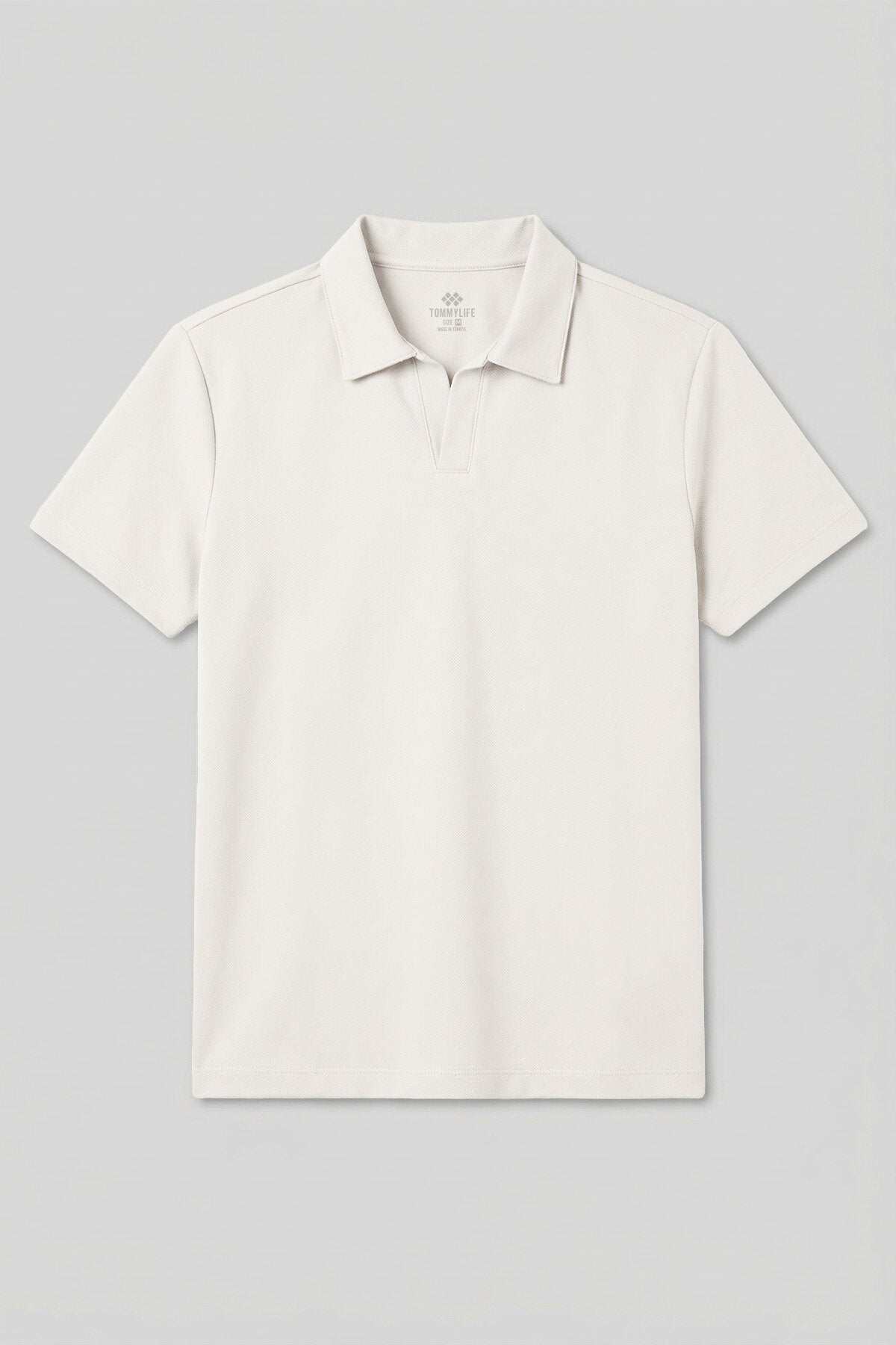 Image of Ekru Rahat Form Yumuşak Dokulu Polo Yaka Erkek T-Shirt - 88496