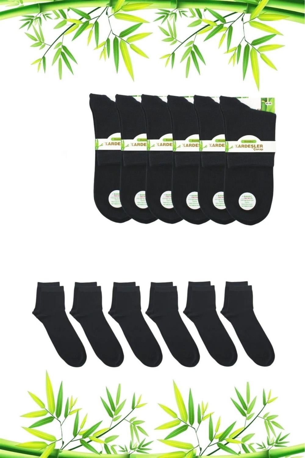 Image of Șosete bărbătești din bambus, simple, fumurii, fără cusături, cu jumătate de manșetă, set de 6