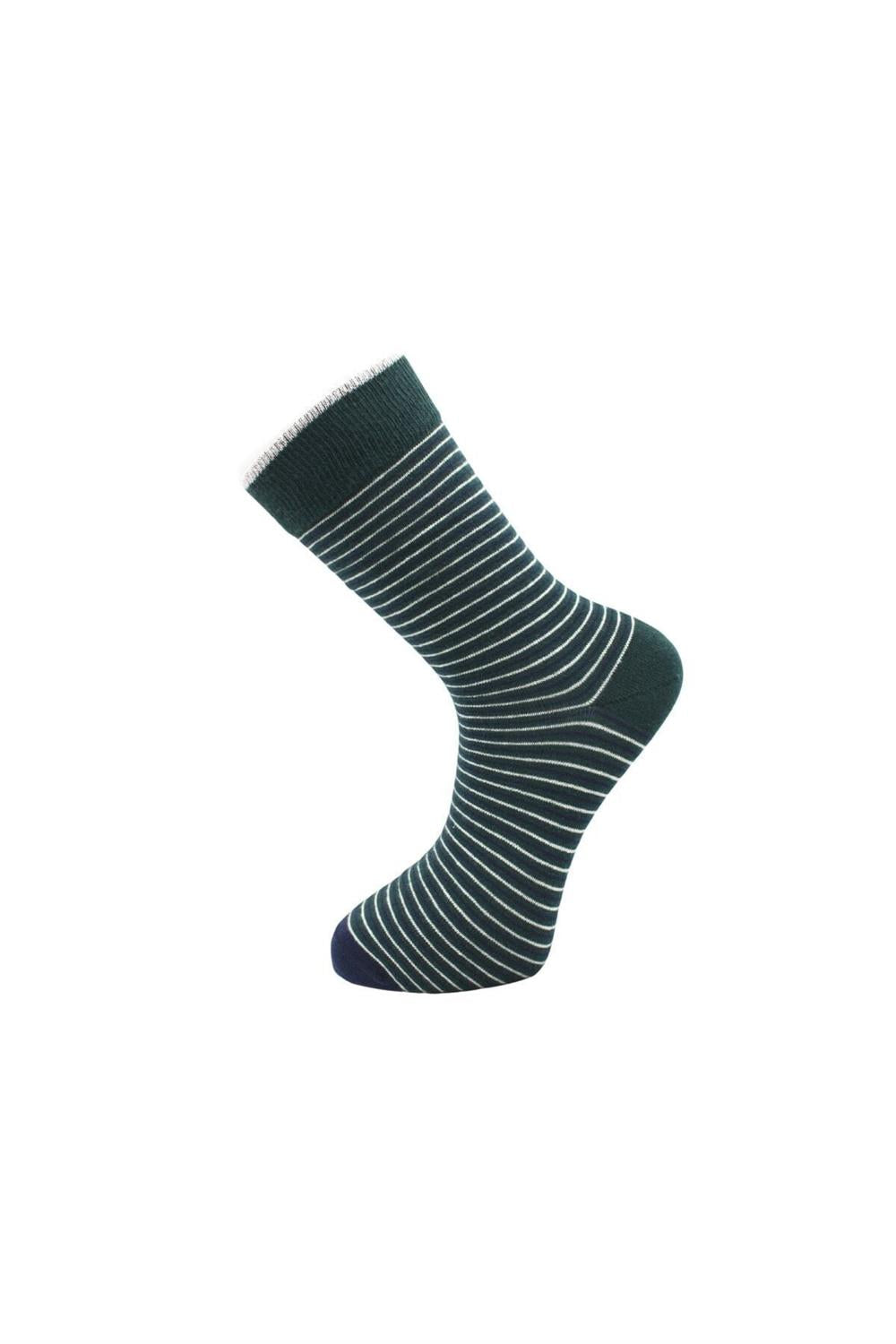 Image of Men's Multicolored Ankle Socks, Long Striped Pattern, Seamless, 6-Pack