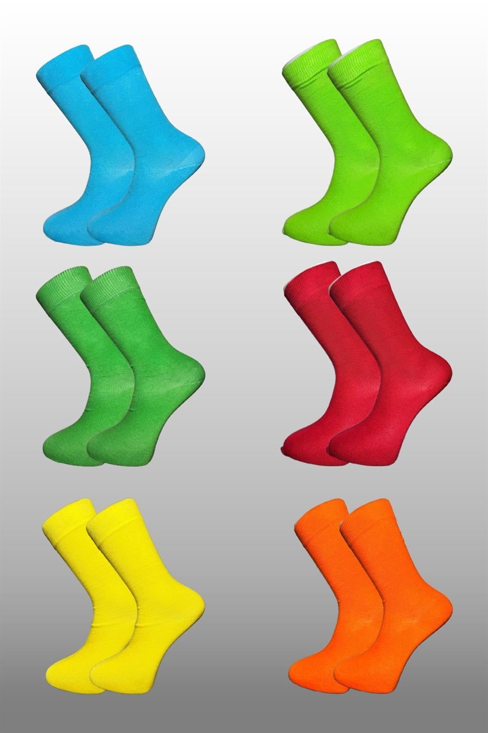 Image of Șosete bărbătești multicolore până la gleznă, lungi, simple, fără cusături, pachet de 6