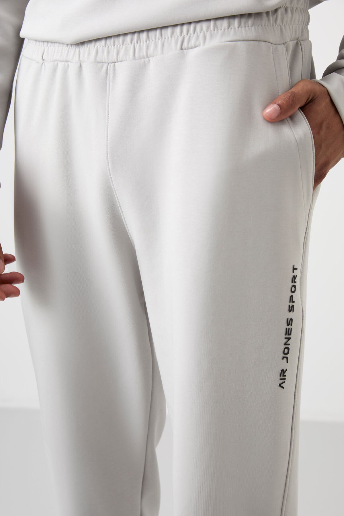 Image of Taş Pamuklu Kalın Yumuşak Dokulu Comfort Fit Baskılı Erkek Eşofman Takım - 85253