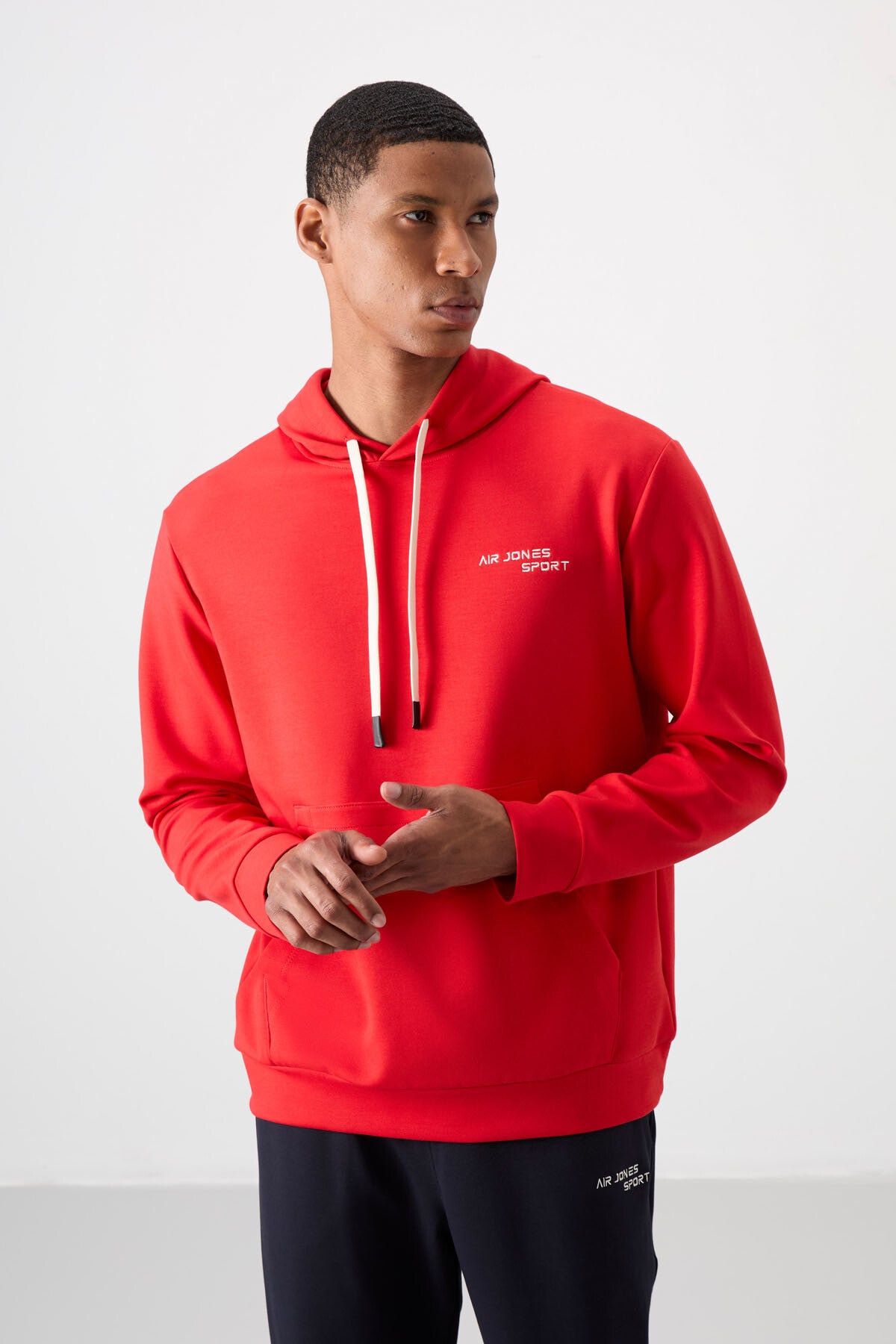 Image of Fiesta - Lacivert Pamuklu Kalın Yumuşak Dokulu Comfort Fit Nakışlı Erkek Eşofman Takım - 85255