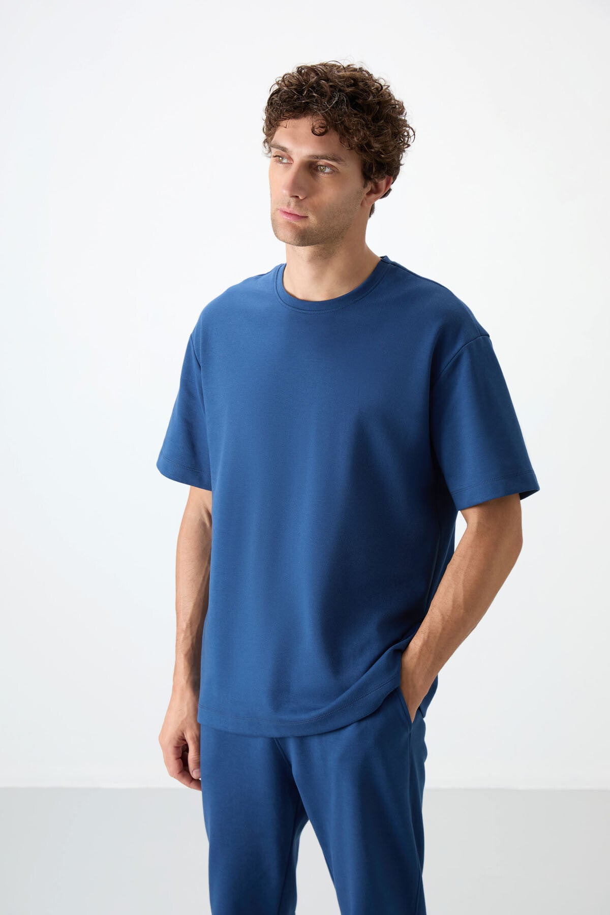 Image of Parlament Pamuklu Kalın Yumuşak Dokulu Oversize Fit Basic Erkek Eşofman Takım - 85251