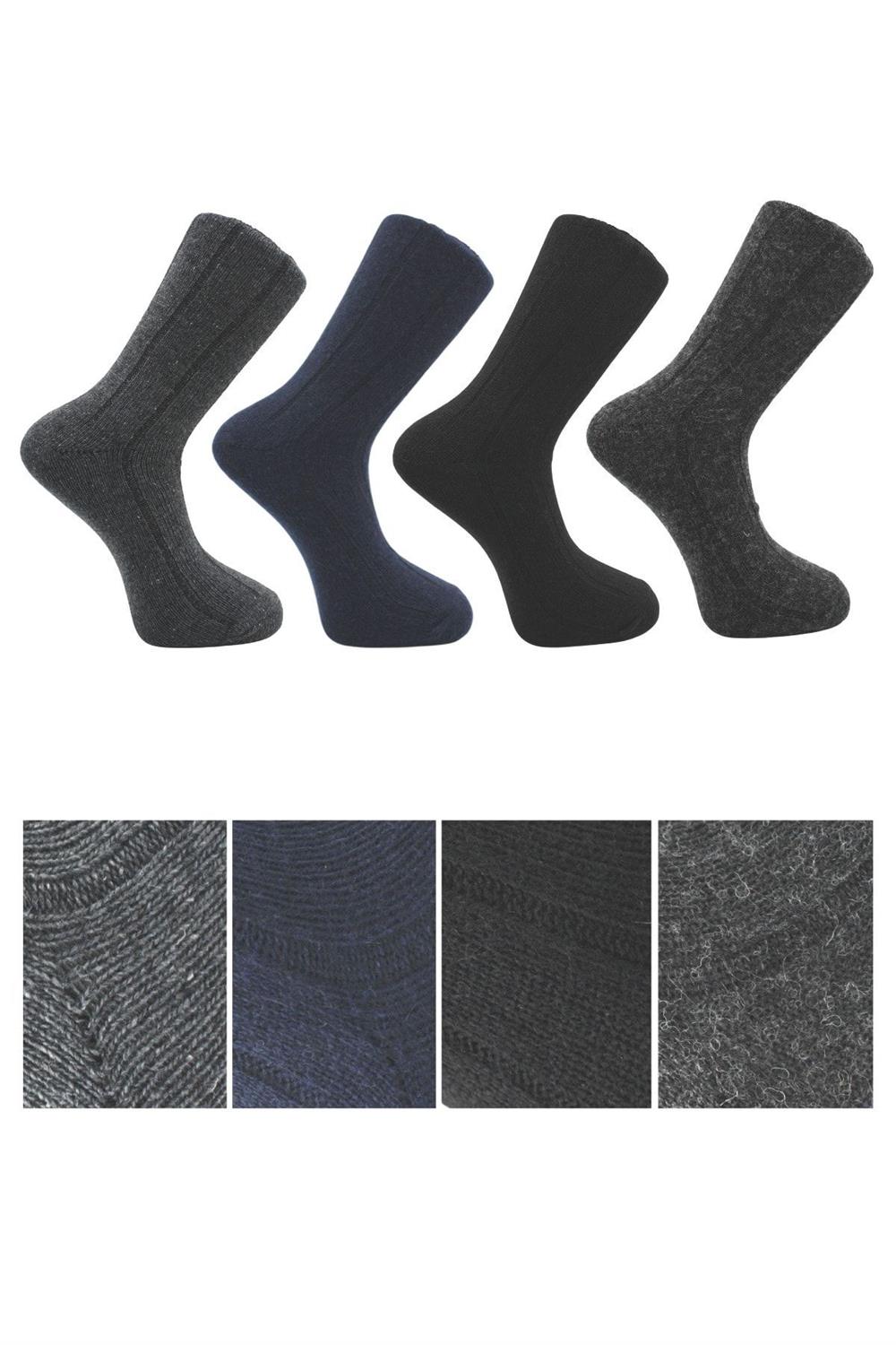 Image of Erkek Lambswool Yün Kışlık Soket Çorap Çok Renkli 4'Lü Paket