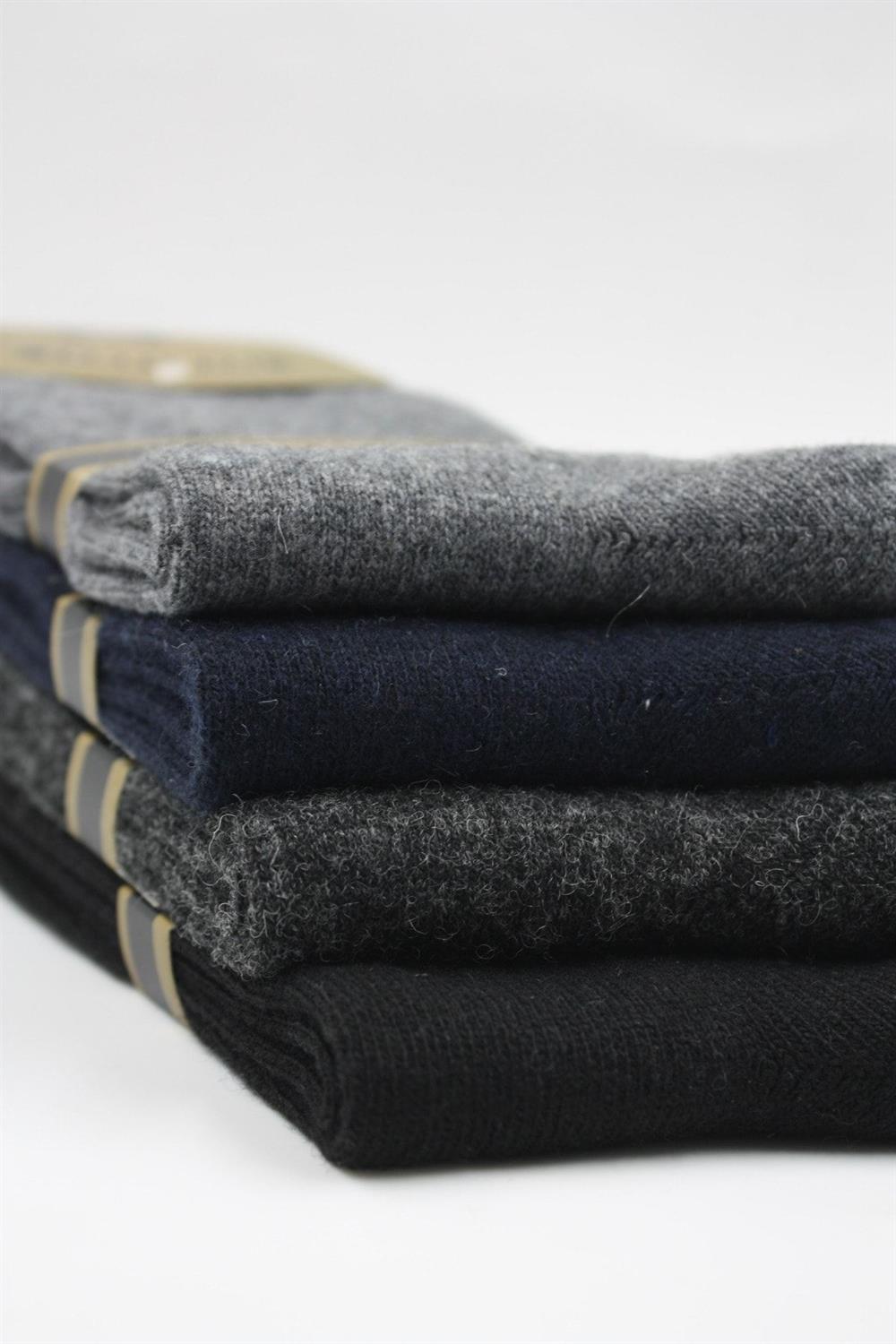 Image of Erkek Lambswool Yün Kışlık Soket Çorap Çok Renkli 4'Lü Paket
