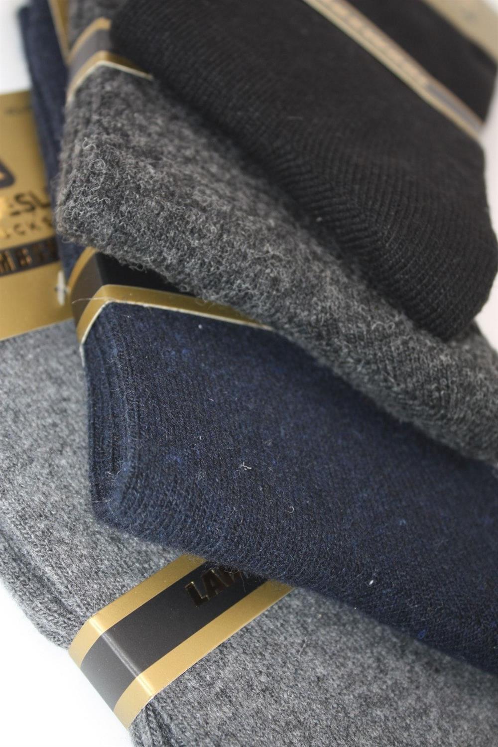 Image of Erkek Lambswool Yün Kışlık Soket Çorap Çok Renkli 4'Lü Paket
