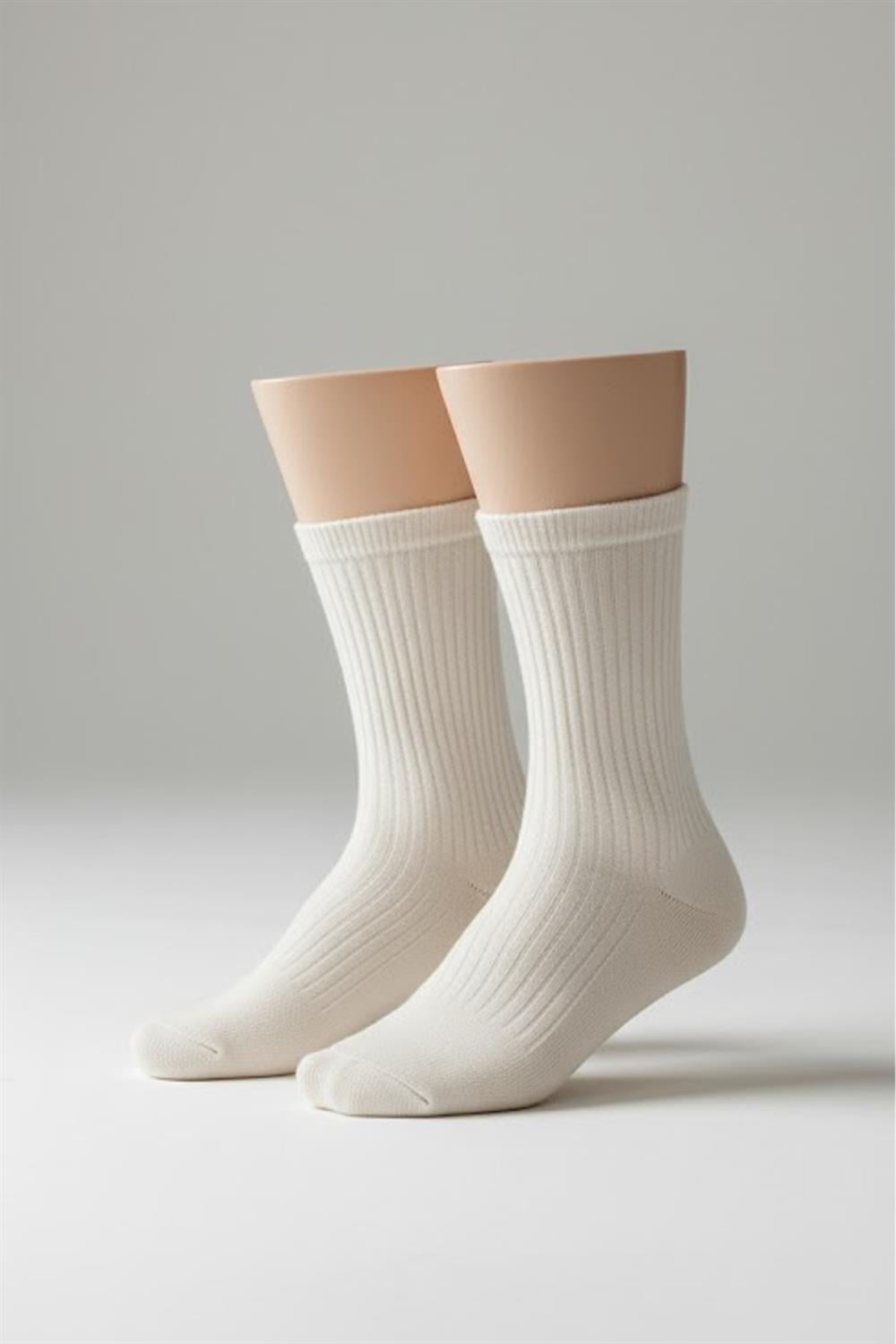 Image of Men's Organic Wool Winter Ankle Socks, Cream, 3-Pack