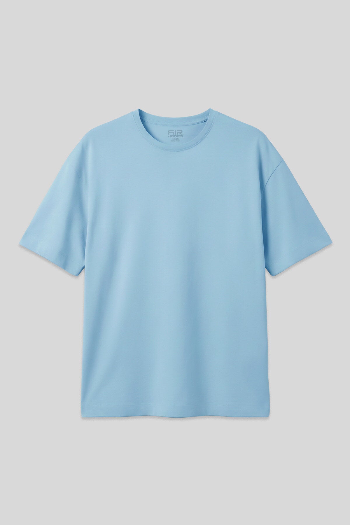 Image of Light Blue Cotton Thick Soft Textured Oversize Fit Basic Men's T-Shirt - 88377