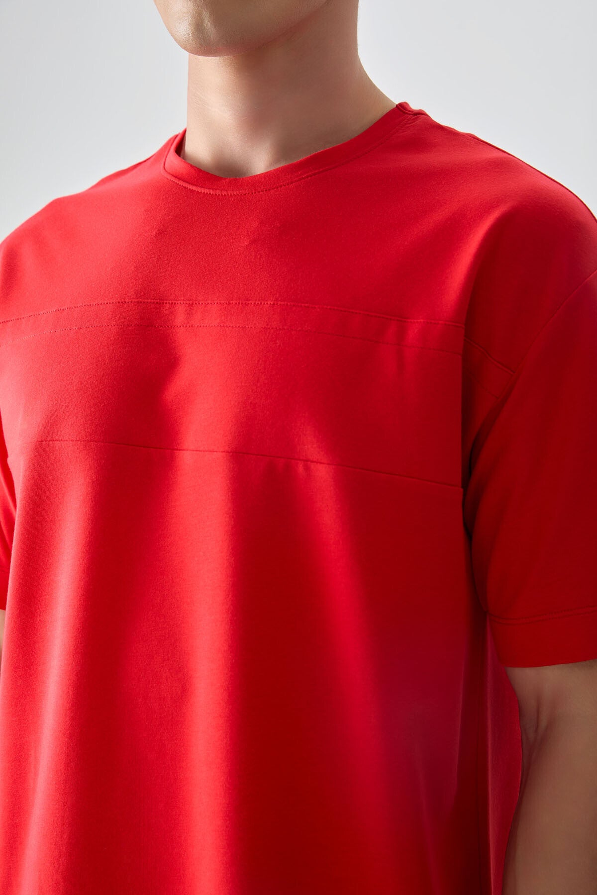 Image of Fiesta Pamuklu Kalın Yumuşak Dokulu Oversize Fit Basic Erkek T-Shirt - 88378