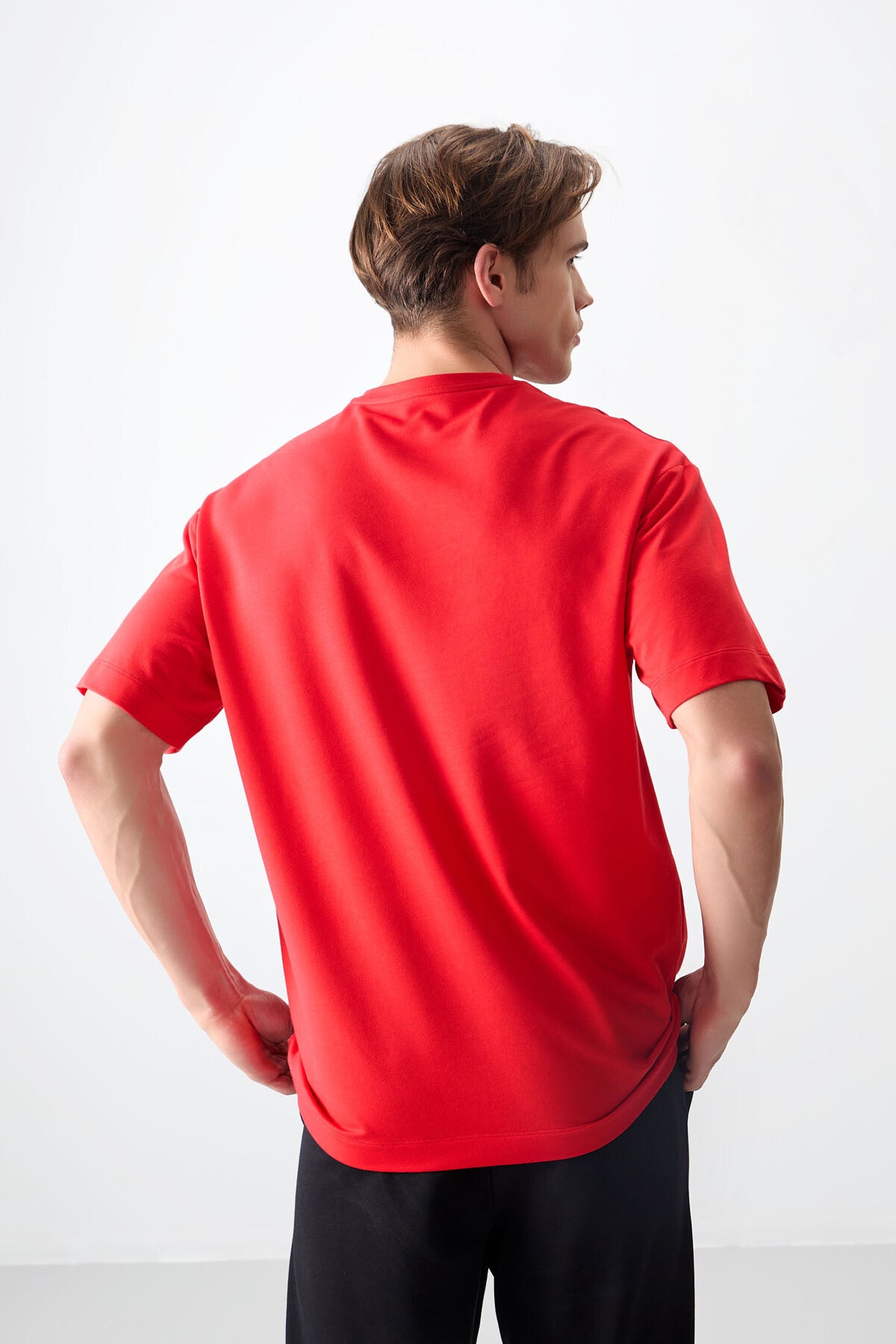 Image of Fiesta Pamuklu Kalın Yumuşak Dokulu Oversize Fit Basic Erkek T-Shirt - 88377