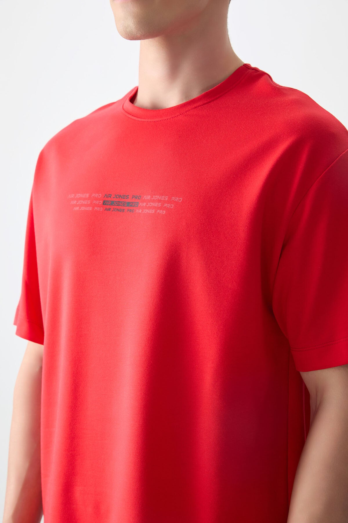 Image of Fiesta Pamuklu Kalın Yumuşak Dokulu Oversize Fit Baskılı Erkek T-Shirt - 88374