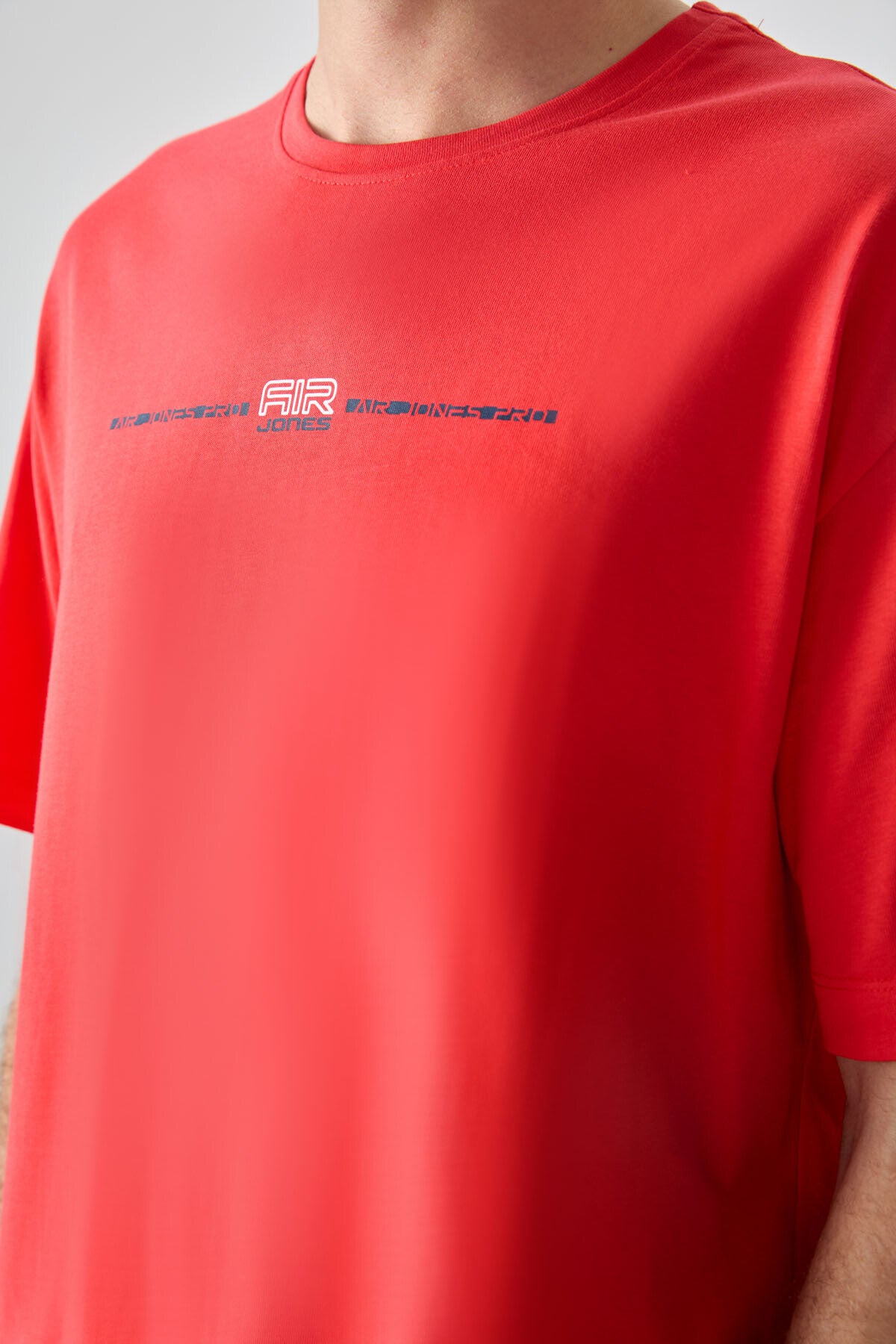 Image of Fiesta %100 Pamuk Kalın Yumuşak Dokulu Oversize Fit Baskılı Erkek T-Shirt - 88357