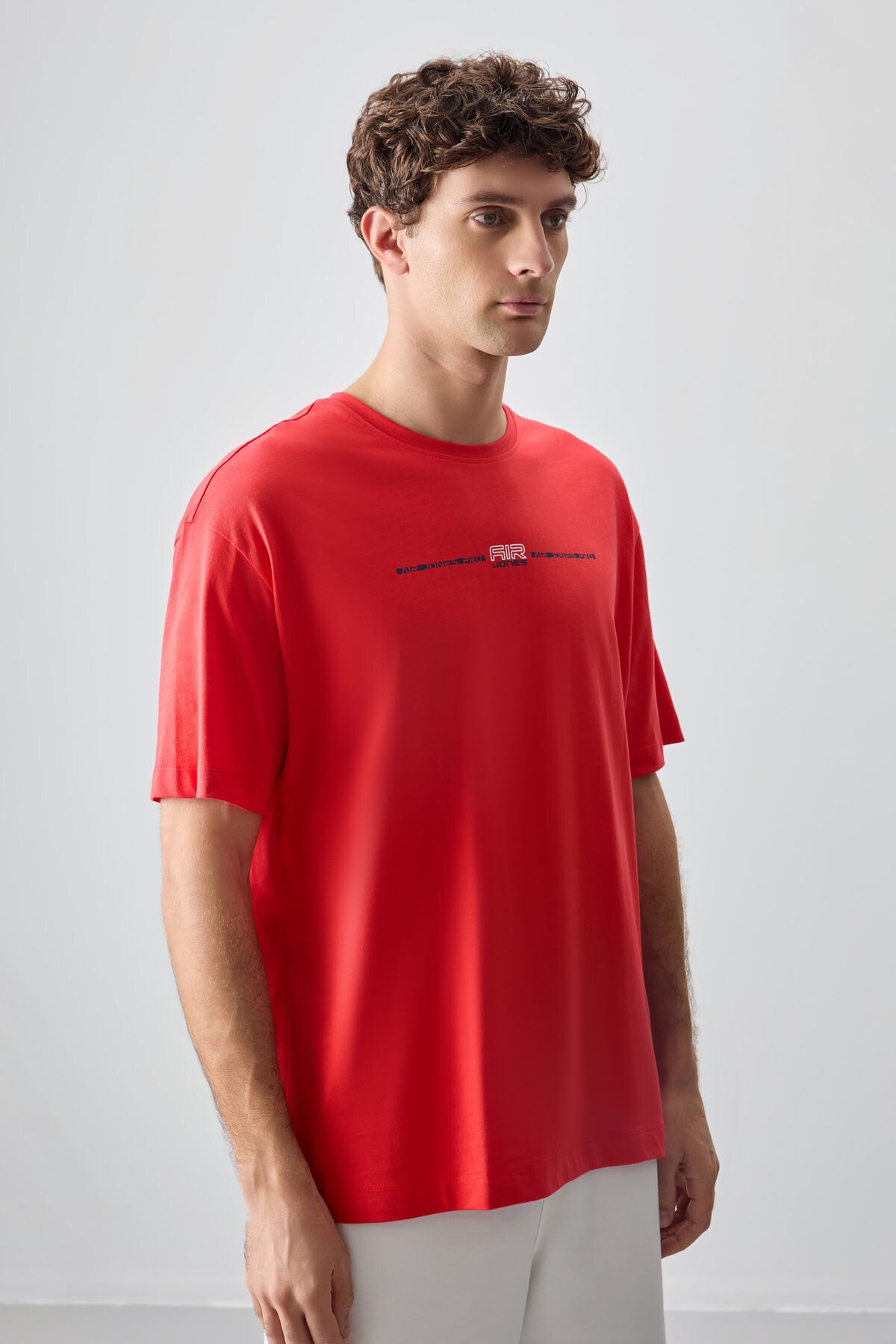 Image of Fiesta %100 Pamuk Kalın Yumuşak Dokulu Oversize Fit Baskılı Erkek T-Shirt - 88357