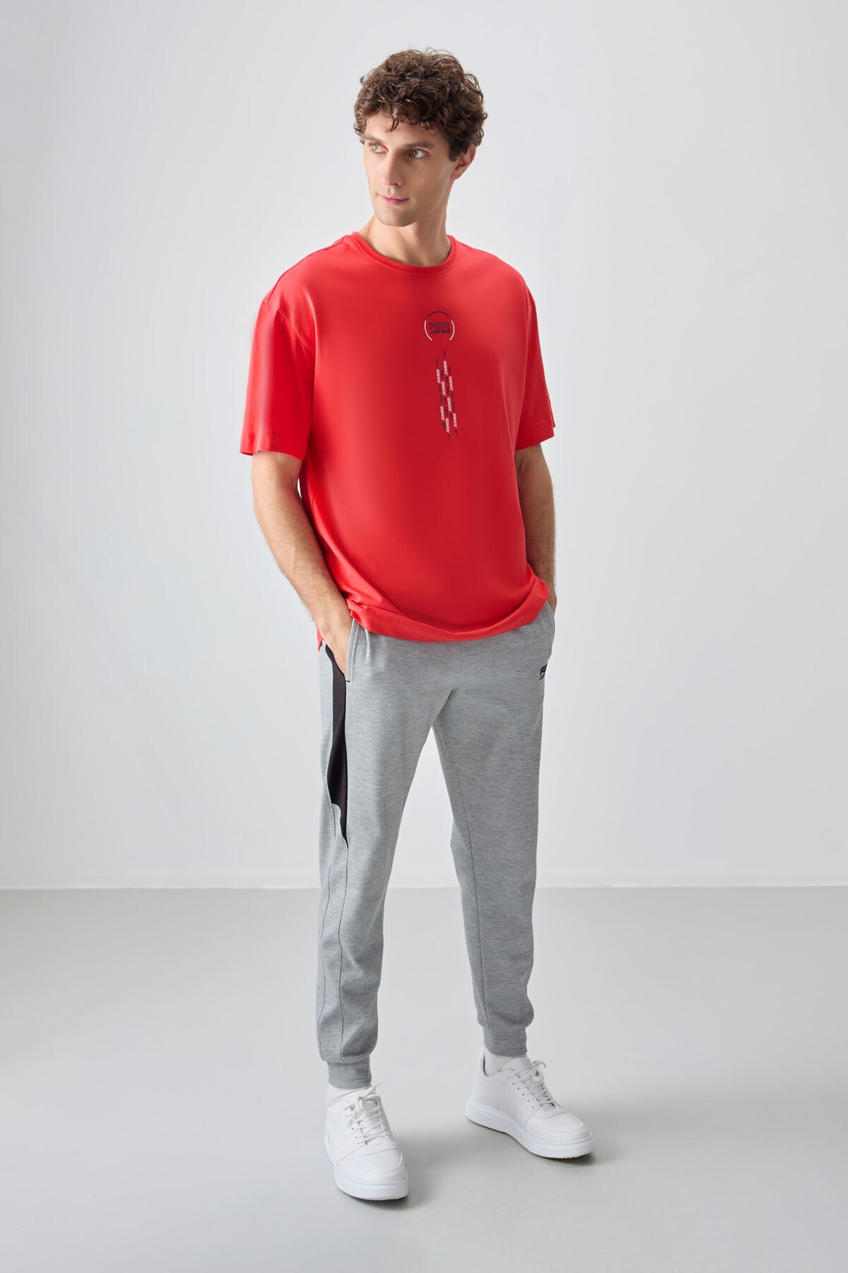 Image of Fiesta %100 Pamuk Kalın Yumuşak Dokulu Oversize Fit Baskılı Erkek T-Shirt - 88355