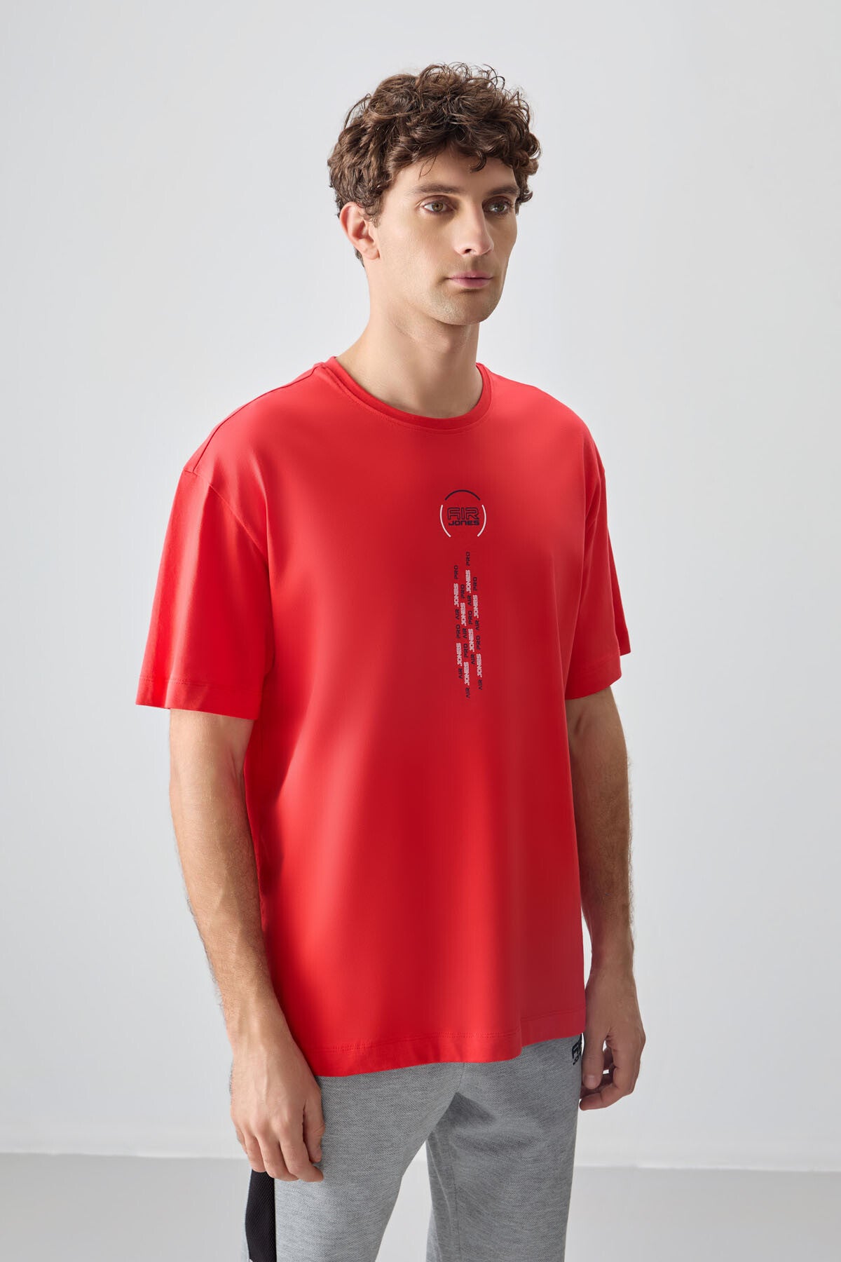 Image of Fiesta %100 Pamuk Kalın Yumuşak Dokulu Oversize Fit Baskılı Erkek T-Shirt - 88355
