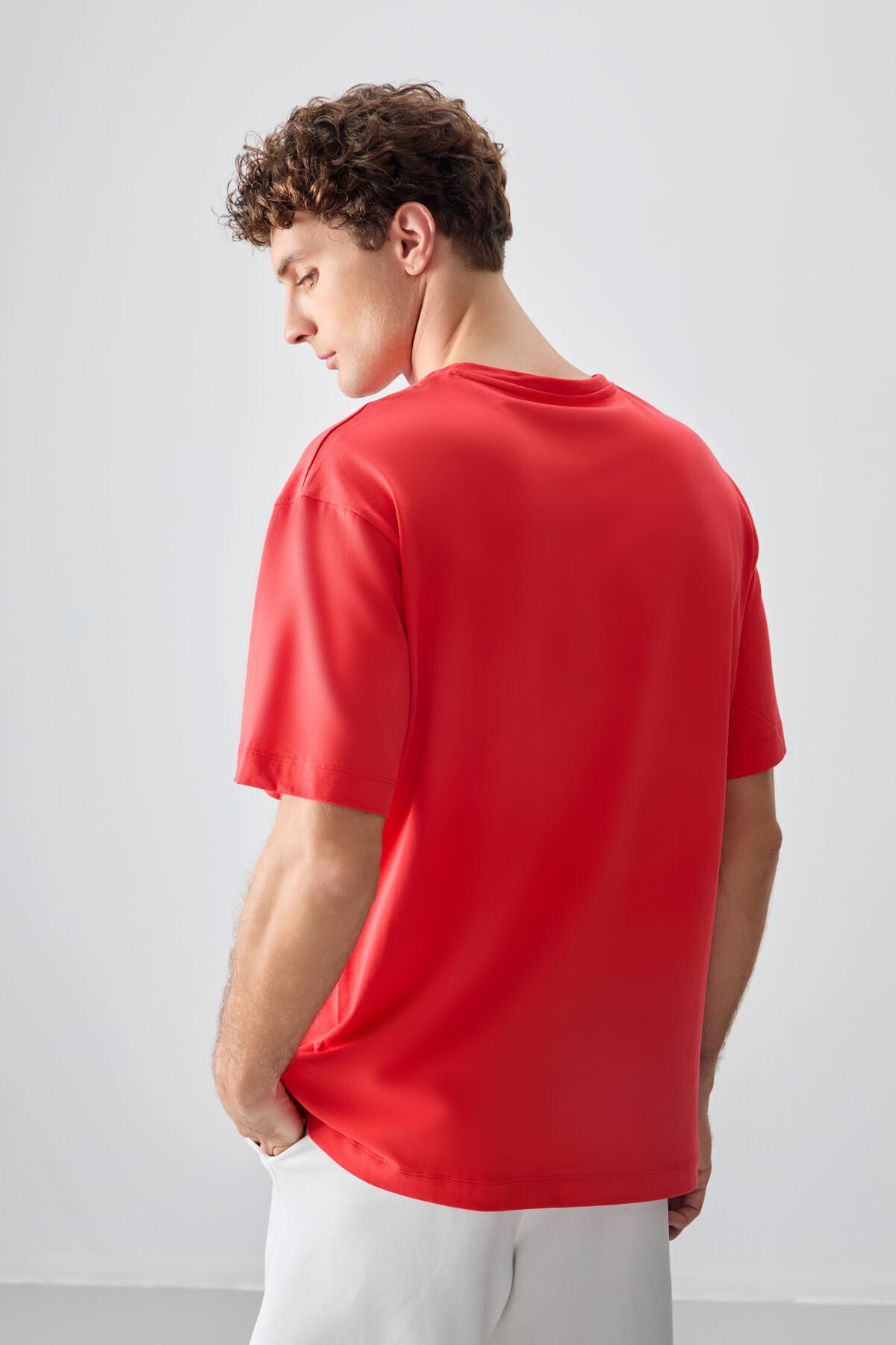 Image of Fiesta %100 Pamuk Kalın Yumuşak Dokulu Oversize Fit Baskılı Erkek T-Shirt - 88356