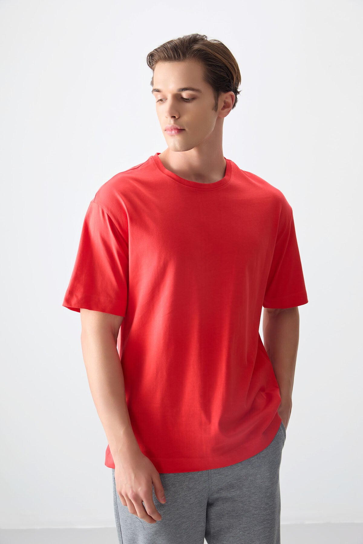 Image of Tricou bărbătesc Fiesta, 100% bumbac, gros, texturat, supradimensionat, croială simplă - 88353