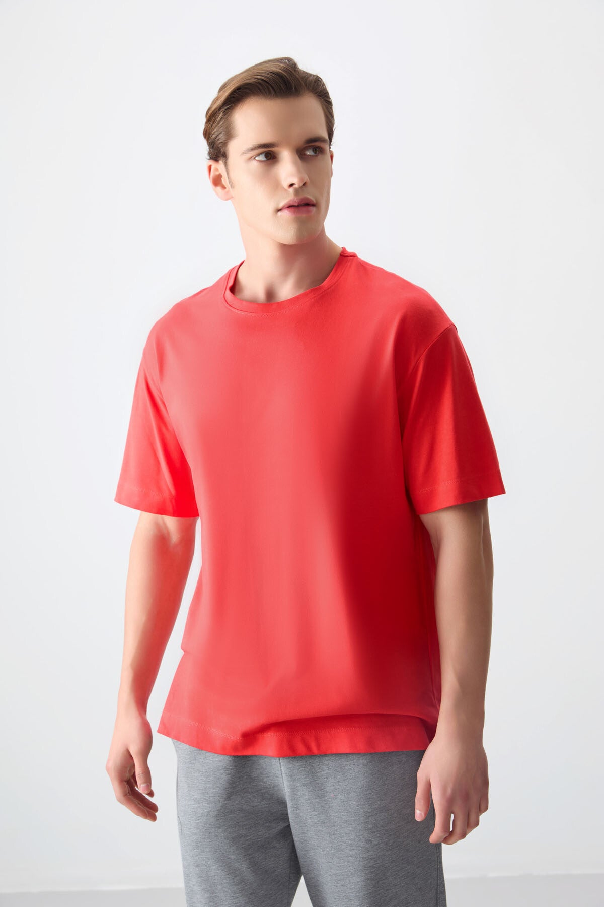 Image of Tricou bărbătesc Fiesta, 100% bumbac, gros, texturat, supradimensionat, croială simplă - 88353