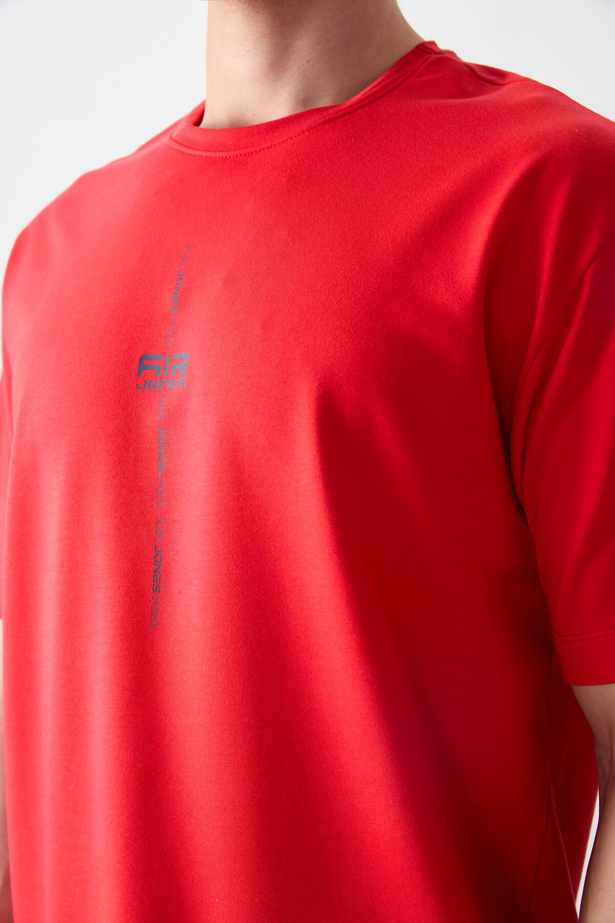 Image of Fiesta Pamuklu Kalın Yumuşak Dokulu Oversize Fit Baskılı Erkek T-Shirt - 88373