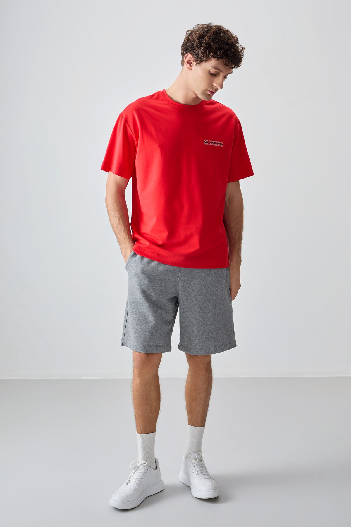 Image of Fiesta Pamuklu Kalın Yumuşak Dokulu Oversize Fit Baskılı Erkek T-Shirt - 88375