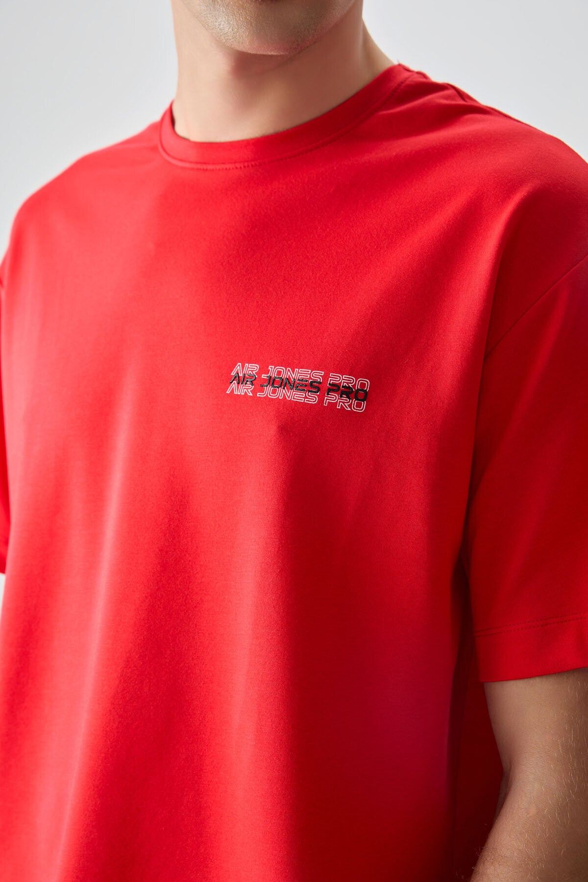 Image of Fiesta Pamuklu Kalın Yumuşak Dokulu Oversize Fit Baskılı Erkek T-Shirt - 88375