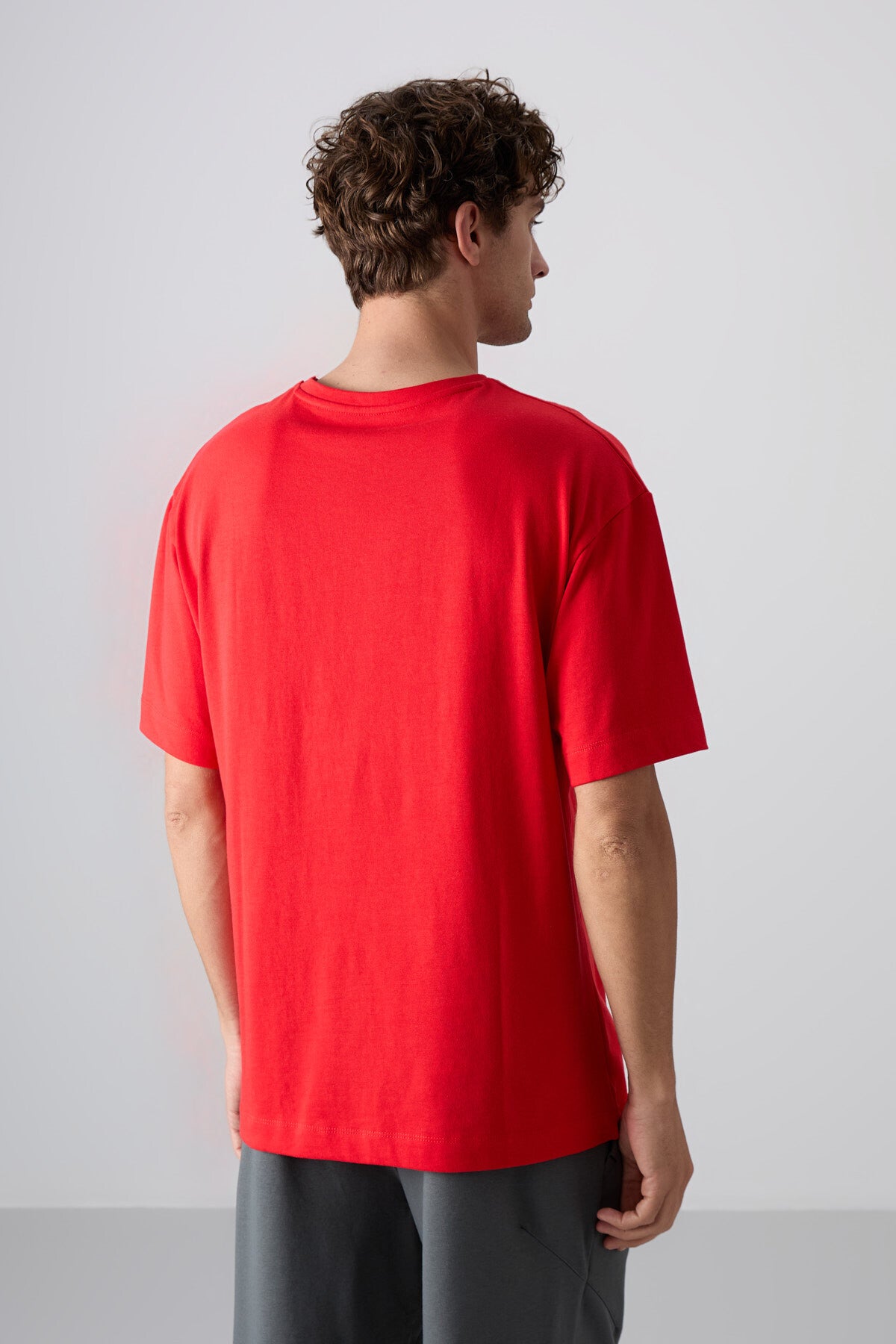 Image of Fiesta Pamuklu Kalın Yumuşak Dokulu Oversize Fit Baskılı Erkek T-Shirt - 88329