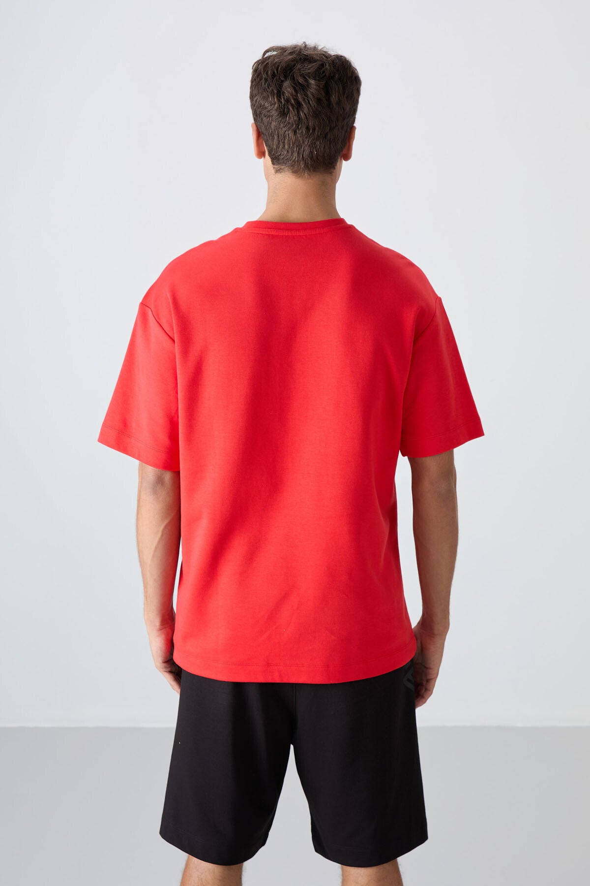 Image of Fiesta Pamuklu Kalın Yumuşak Dokulu Oversize Fit Baskılı Erkek T-Shirt - 88324