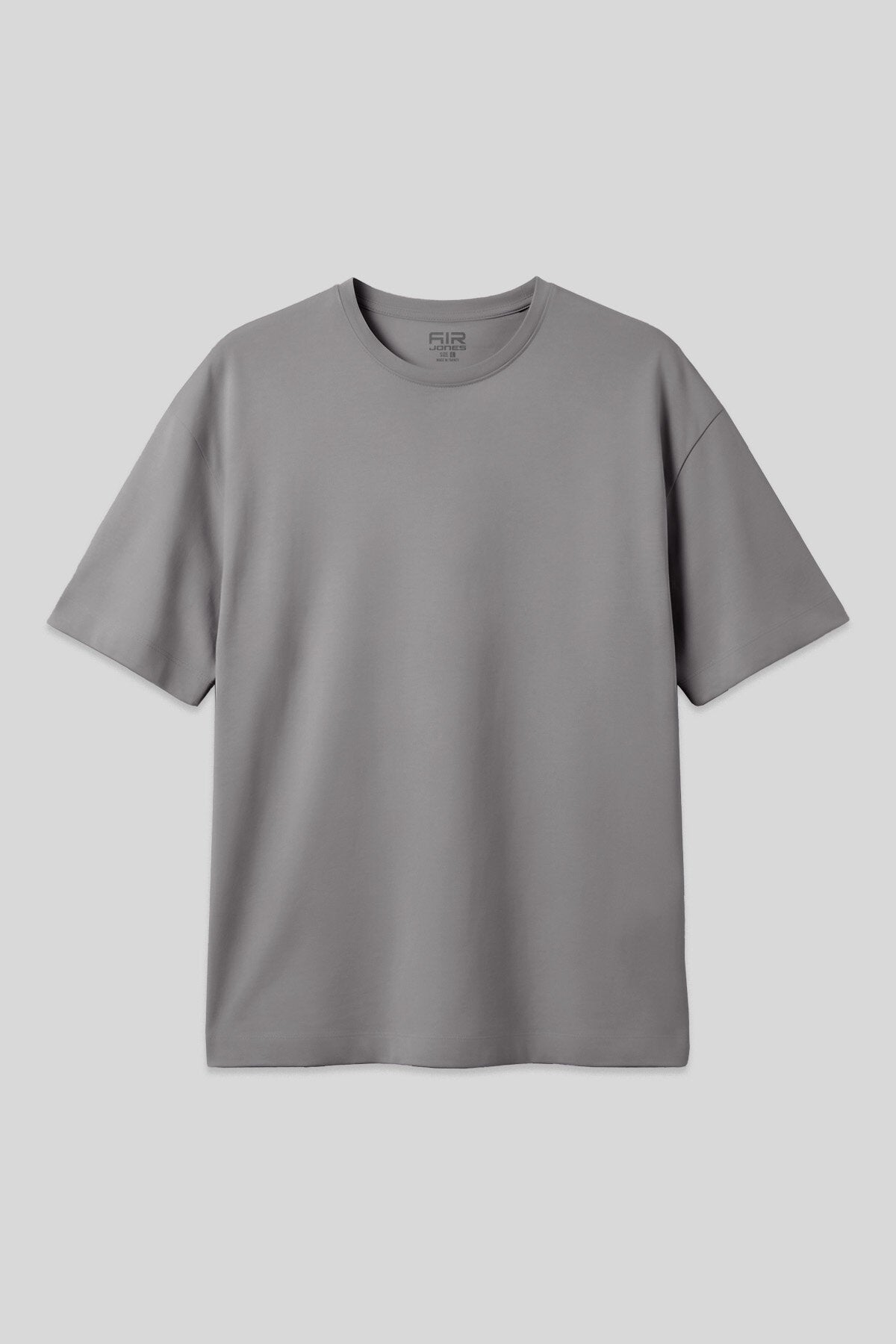 Image of Koyu Gri %100 Pamuk Kalın Yumuşak Dokulu Oversize Fit Basic Erkek T-Shirt - 88353
