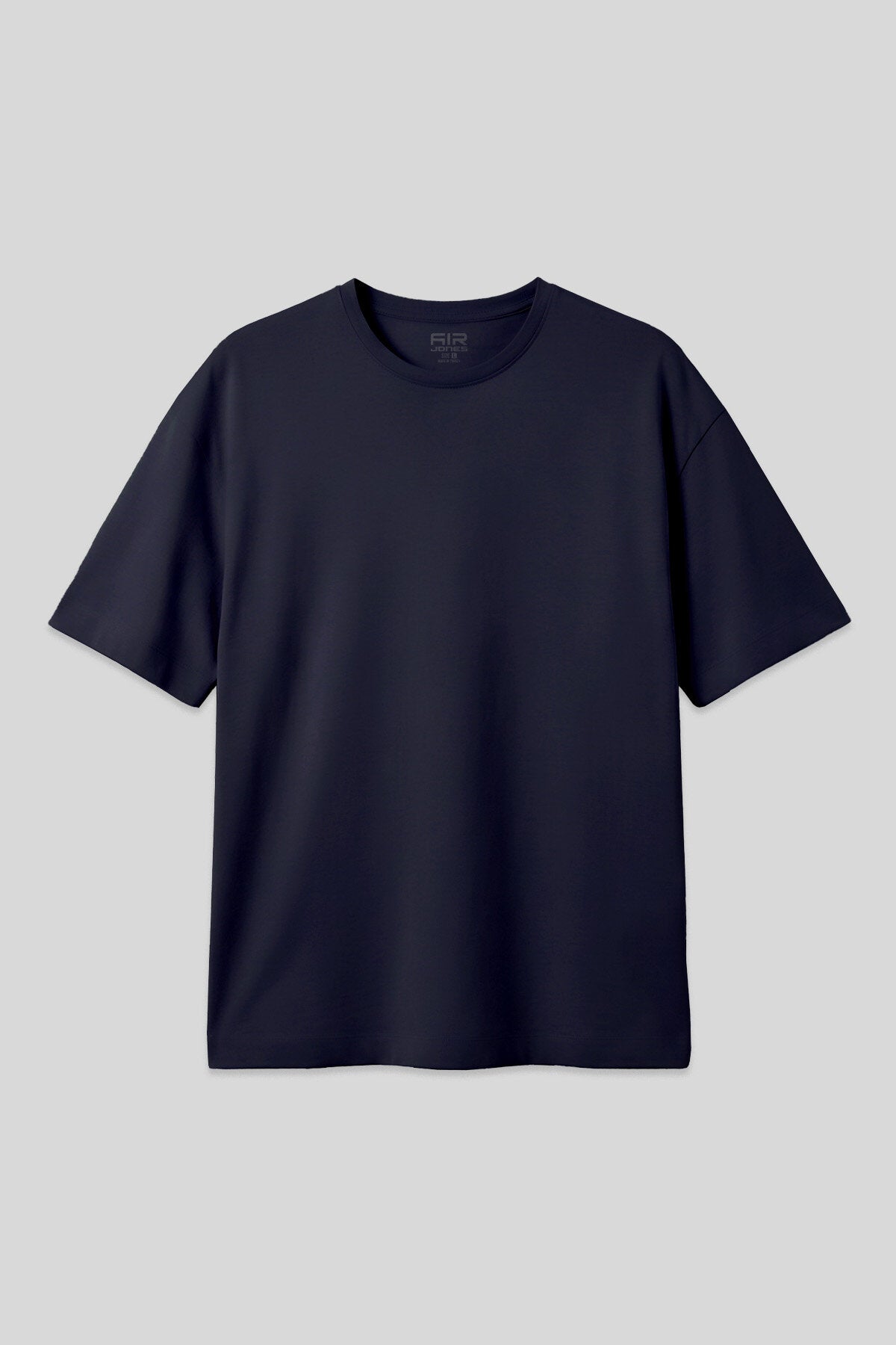 Image of Lacivert Pamuklu Kalın Yumuşak Dokulu Oversize Fit Basic Erkek T-Shirt - 88377