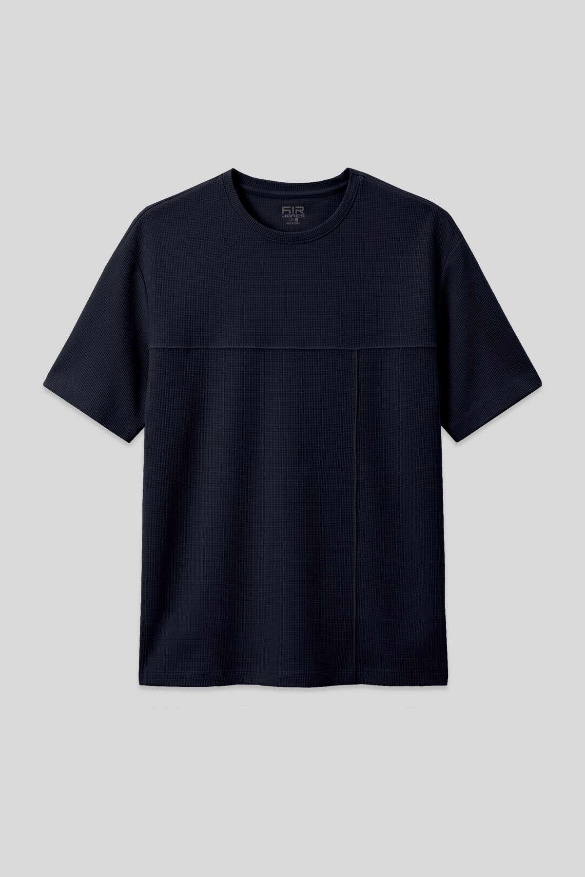 Image of Lacivert Waffle İnterlok Yüzeyi Dokulu Oversize Fit Basic Erkek T-Shirt - 88380