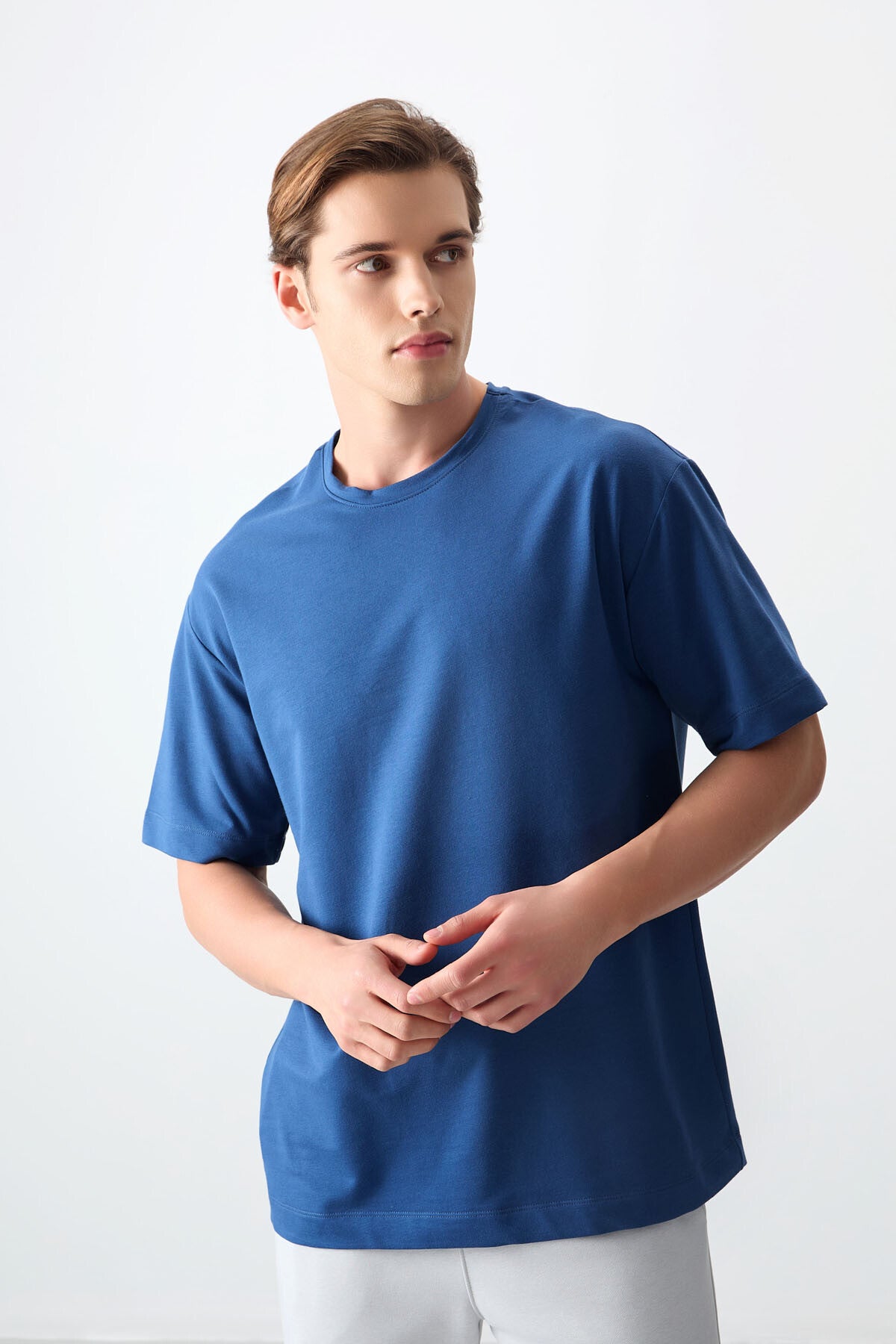 Image of Tricou bărbătesc Parliament din bumbac gros, texturat, supradimensionat, croială simplă - 88377