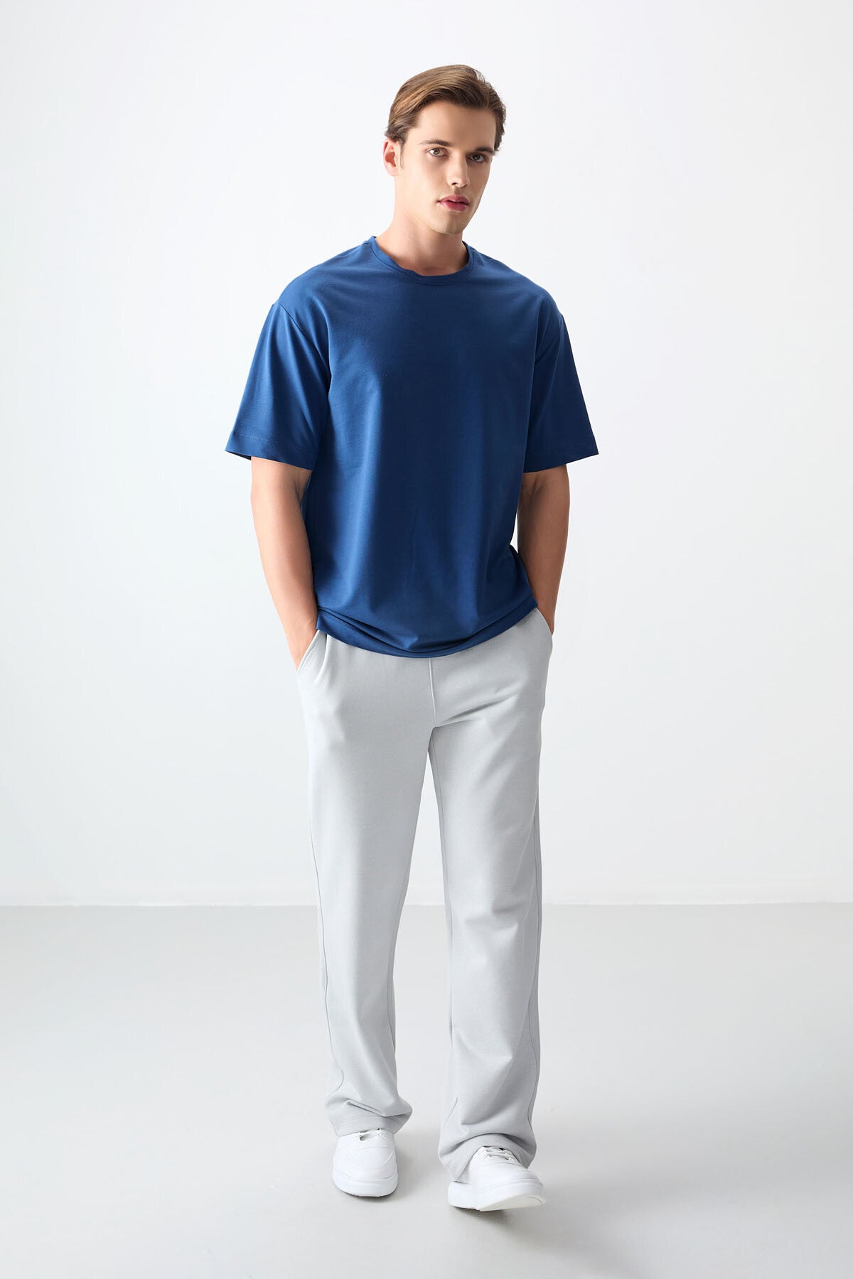 Image of Parlament Pamuklu Kalın Yumuşak Dokulu Oversize Fit Basic Erkek T-Shirt - 88377