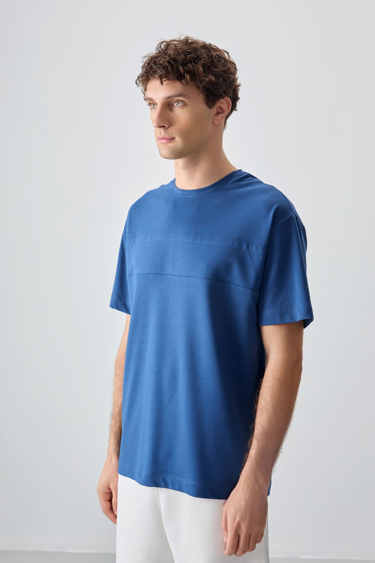 Image of Parlament Pamuklu Kalın Yumuşak Dokulu Oversize Fit Basic Erkek T-Shirt - 88378