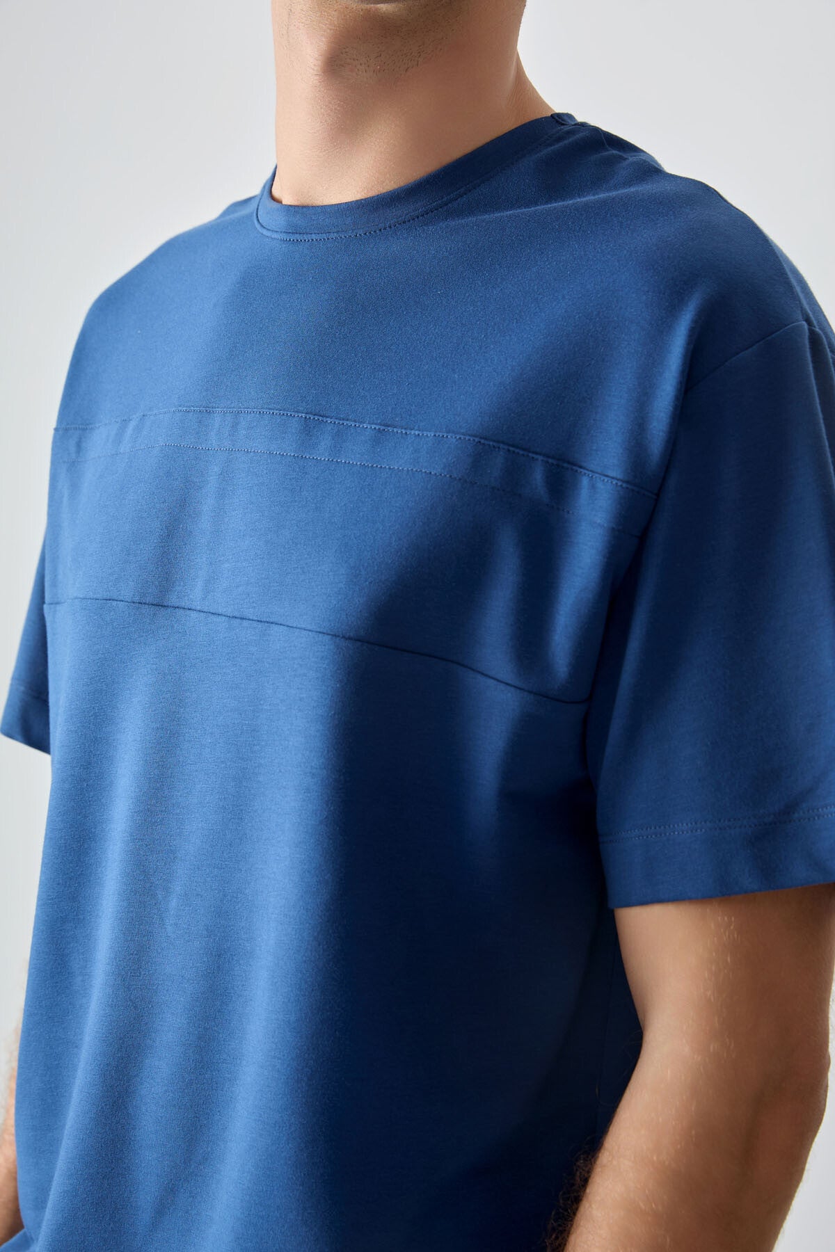 Image of Parlament Pamuklu Kalın Yumuşak Dokulu Oversize Fit Basic Erkek T-Shirt - 88378