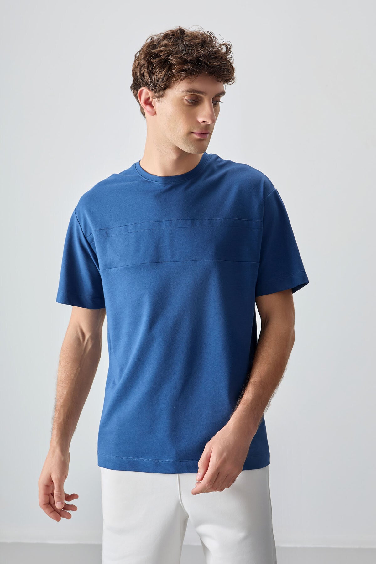 Image of Tricou bărbătesc Parliament din bumbac gros, texturat, supradimensionat, croială simplă - 88378