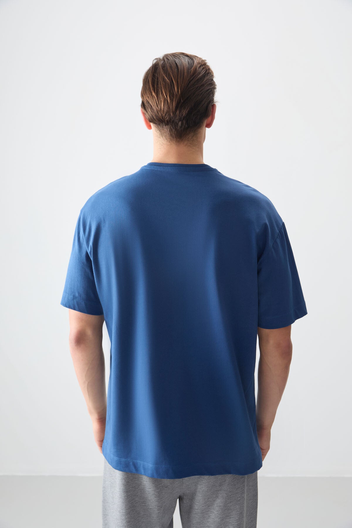 Image of Parlament %100 Pamuk Kalın Yumuşak Dokulu Oversize Fit Basic Erkek T-Shirt - 88353