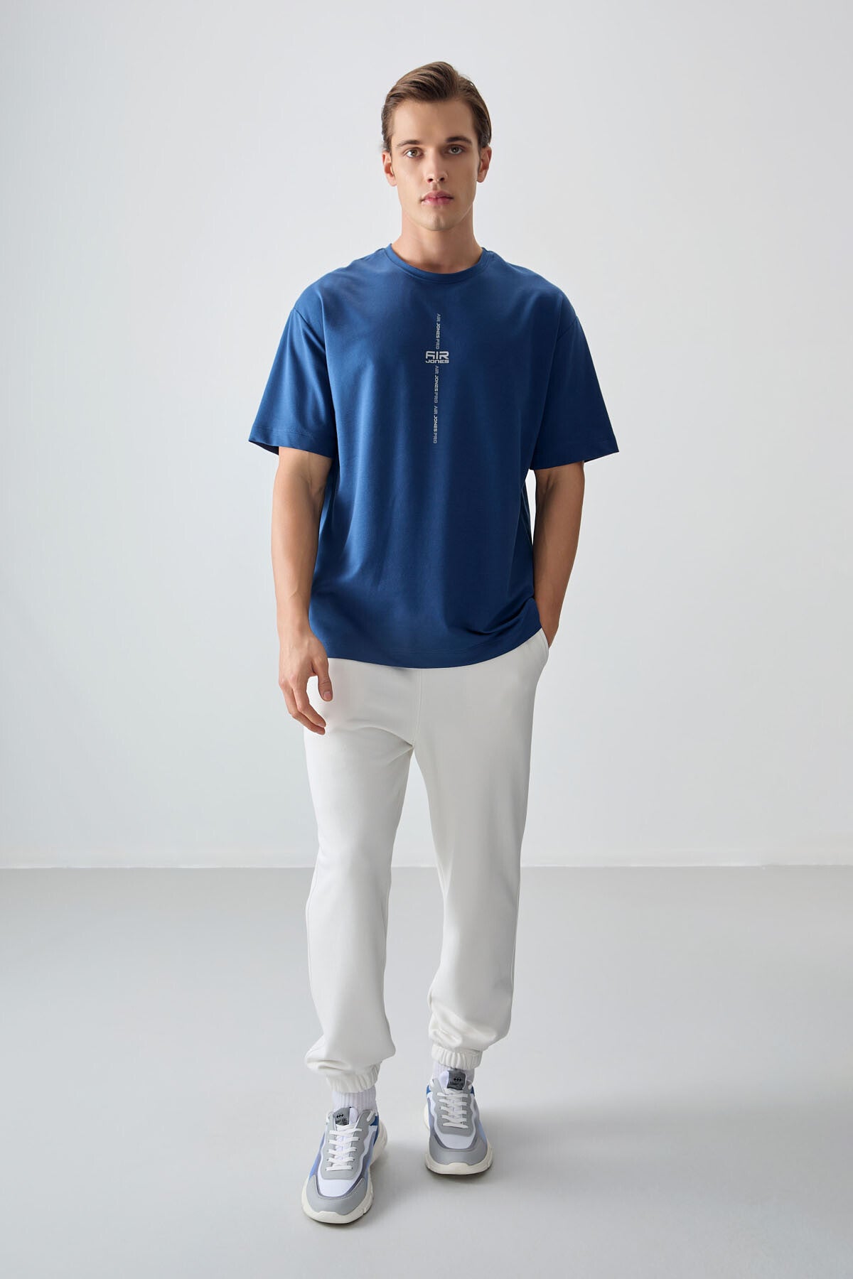 Image of Parlament Pamuklu Kalın Yumuşak Dokulu Oversize Fit Baskılı Erkek T-Shirt - 88373