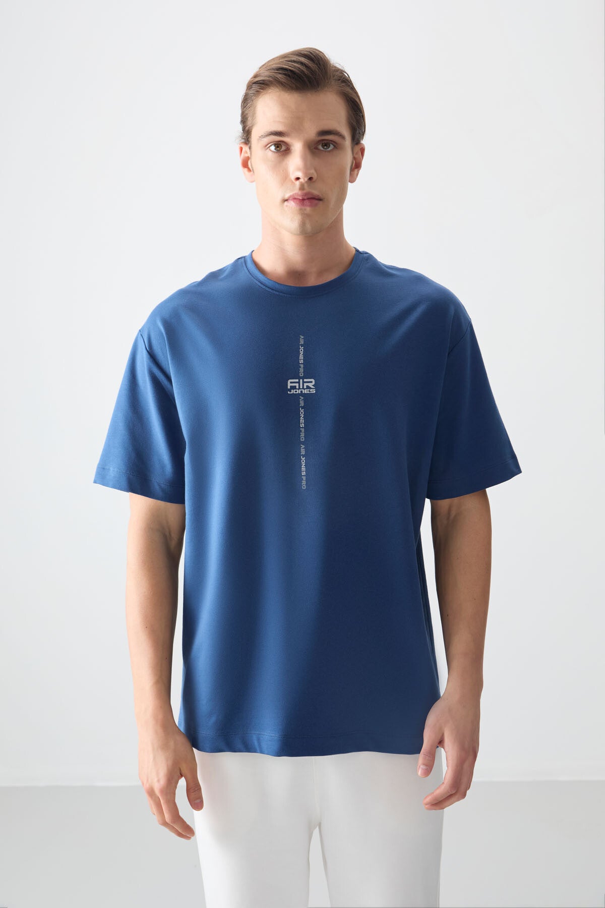 Image of Parlament Pamuklu Kalın Yumuşak Dokulu Oversize Fit Baskılı Erkek T-Shirt - 88373