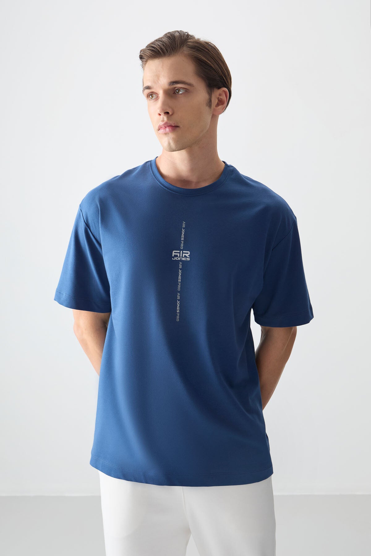 Image of Parlament Pamuklu Kalın Yumuşak Dokulu Oversize Fit Baskılı Erkek T-Shirt - 88373