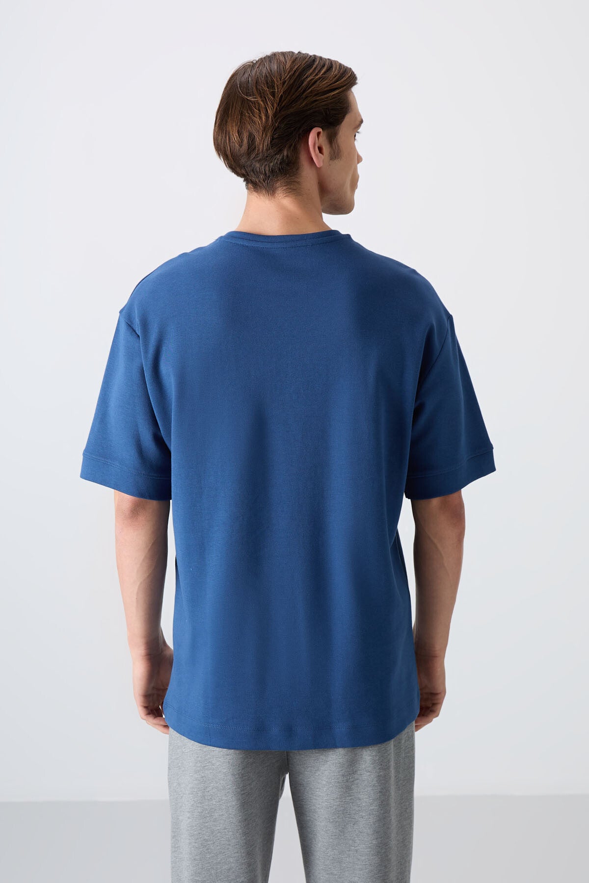 Image of Parlament Pamuklu Kalın Yumuşak Dokulu Oversize Fit Baskılı Erkek T-Shirt - 88322