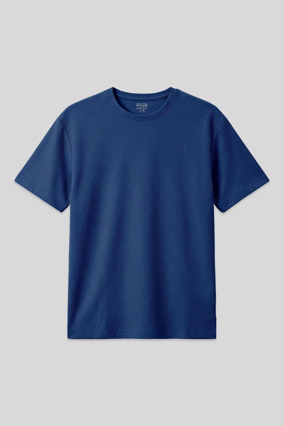 Image of Parlament Waffle İnterlok Yüzeyi Dokulu Oversize Fit Basic Erkek T-Shirt - 88379