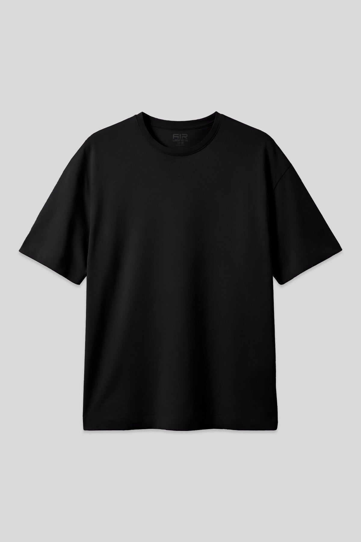 Image of Siyah %100 Pamuk Kalın Yumuşak Dokulu Oversize Fit Basic Erkek T-Shirt - 88353