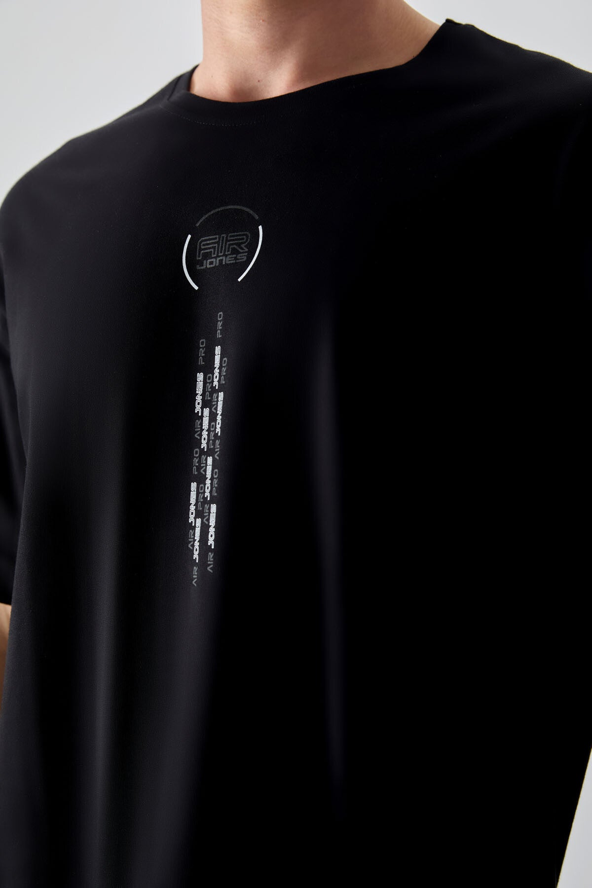 Image of Siyah %100 Pamuk Kalın Yumuşak Dokulu Oversize Fit Baskılı Erkek T-Shirt - 88355