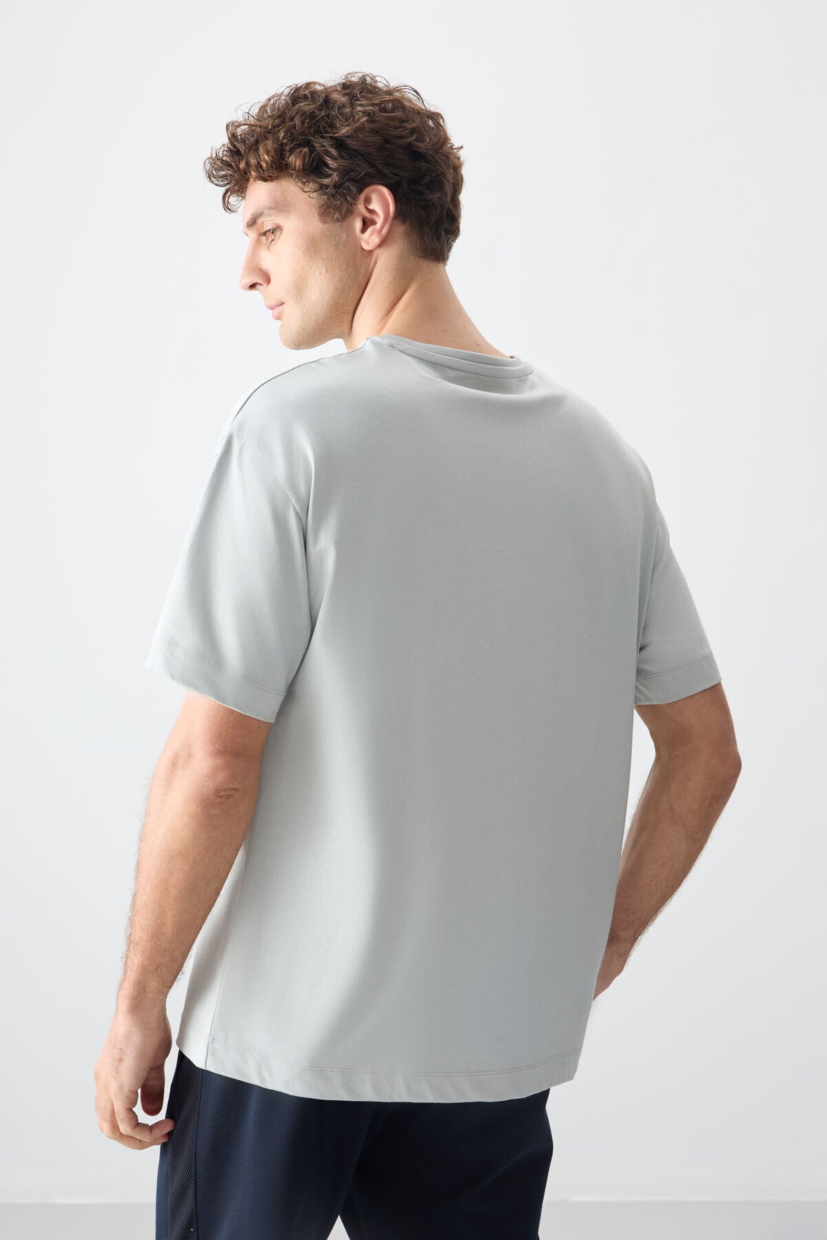 Image of Taş %100 Pamuk Kalın Yumuşak Dokulu Oversize Fit Basic Erkek T-Shirt - 88353