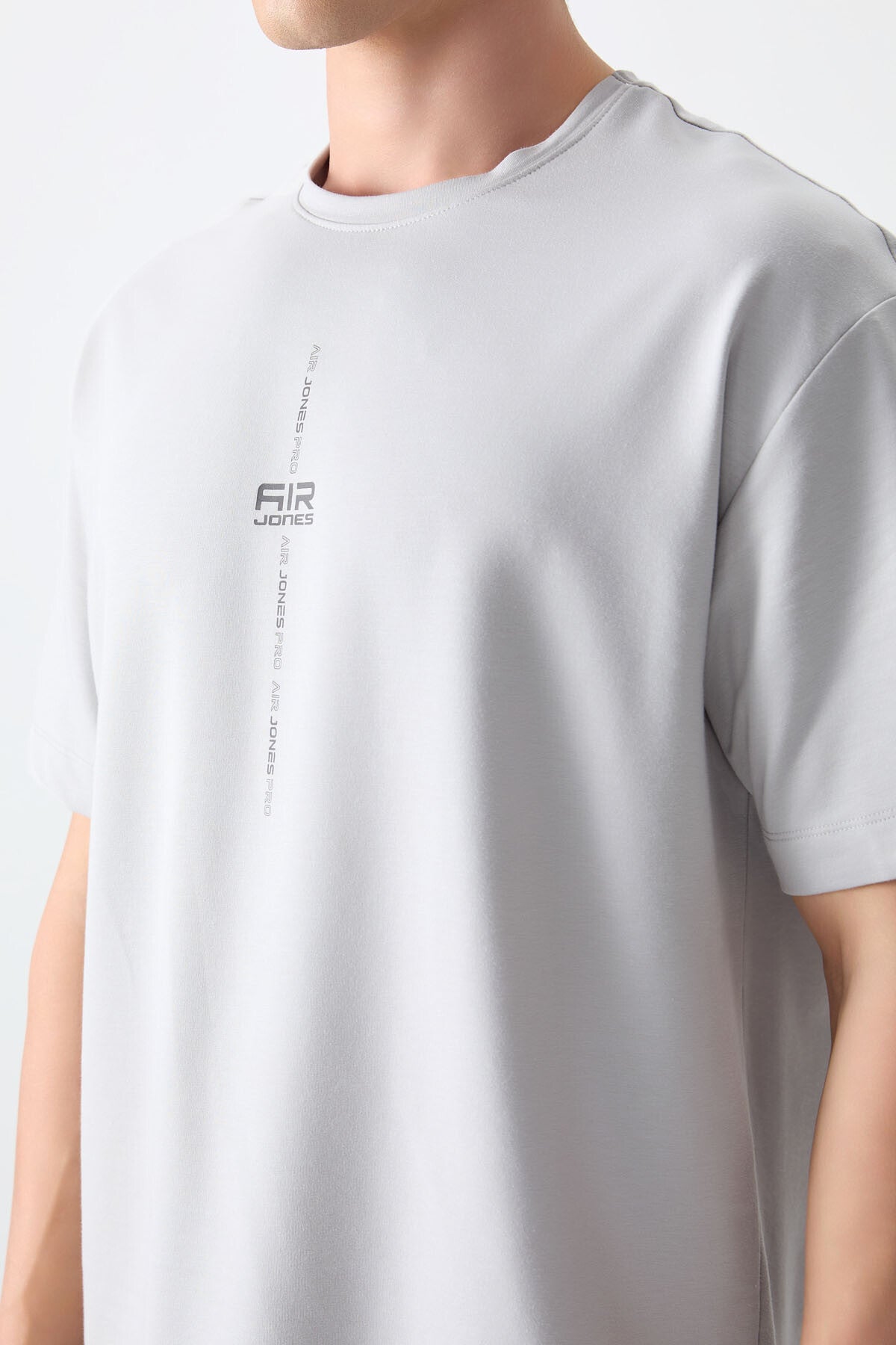 Image of Taş Pamuklu Kalın Yumuşak Dokulu Oversize Fit Baskılı Erkek T-Shirt - 88373